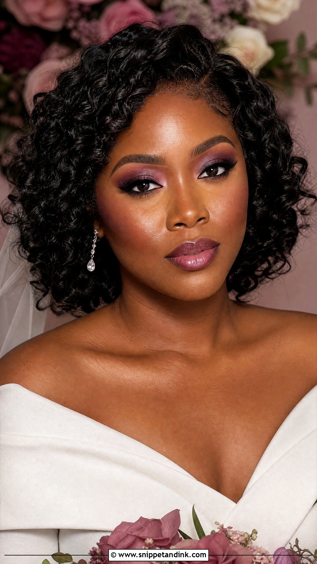 Monochrome Mauve Bridal Makeup - Snippet and Ink - 20 Alternative Bridal Makeup Ideas