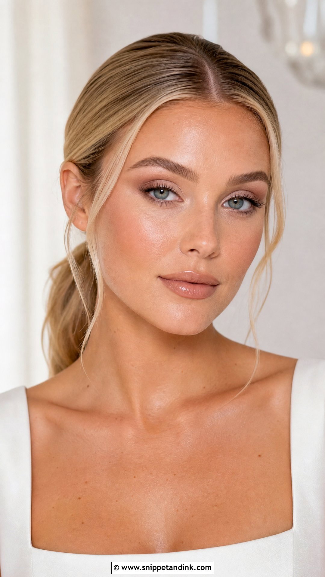 Monochrome Nude Hooded Eye Wedding Makeup - Snippet and Ink - 20 Hooded Eye Wedding Makeup Ideas