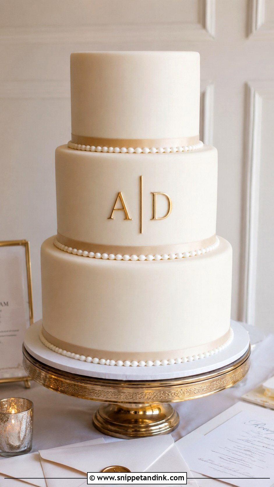 Monogram 3 Tier Wedding Cake No Flowers - Snippet and Ink - 20 3 Tier Wedding Cake No Flowers
