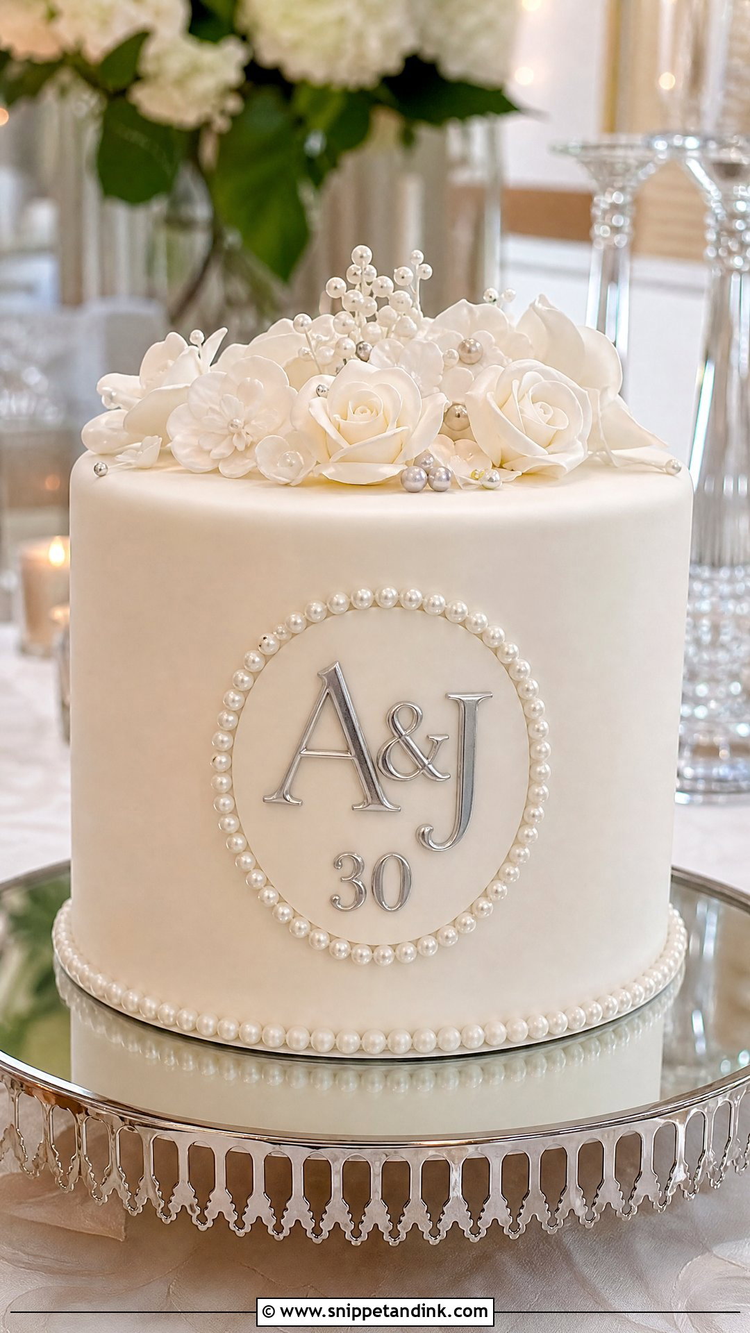 Monogram 30th Anniversary Cake - Snippet and Ink - 25 30th Anniversary Cake Ideas
