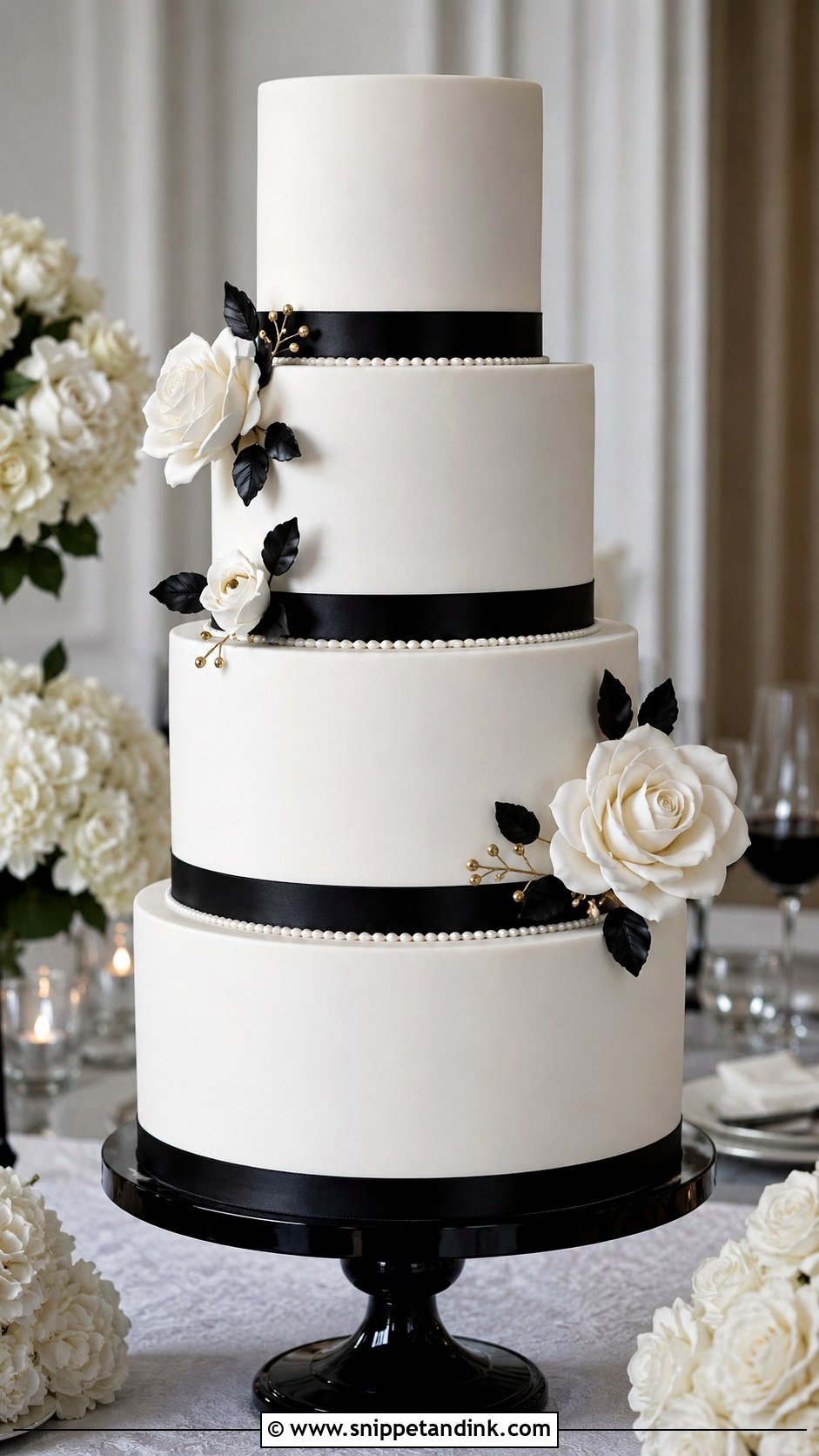 Monogram 4 Tier Wedding Cake - Snippet and Ink - 20 Elegant 4 Tier Wedding Cakes