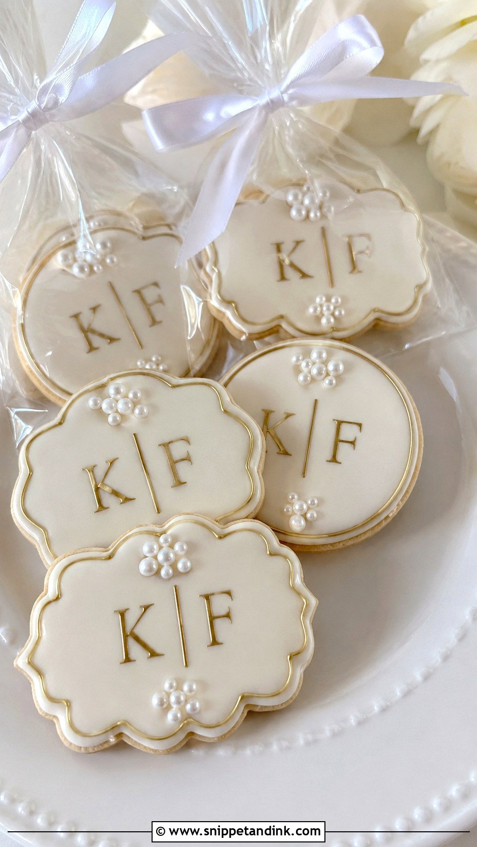 Monogram Bridal Cookies - Snippet and Ink - 20 Bridal Cookies