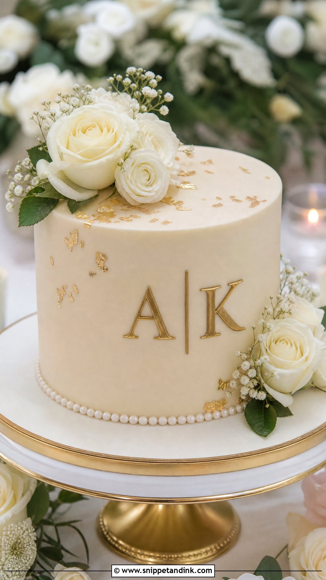 Monogram Engagement Cake - Snippet and Ink - 25 Engaged Cake Ideas