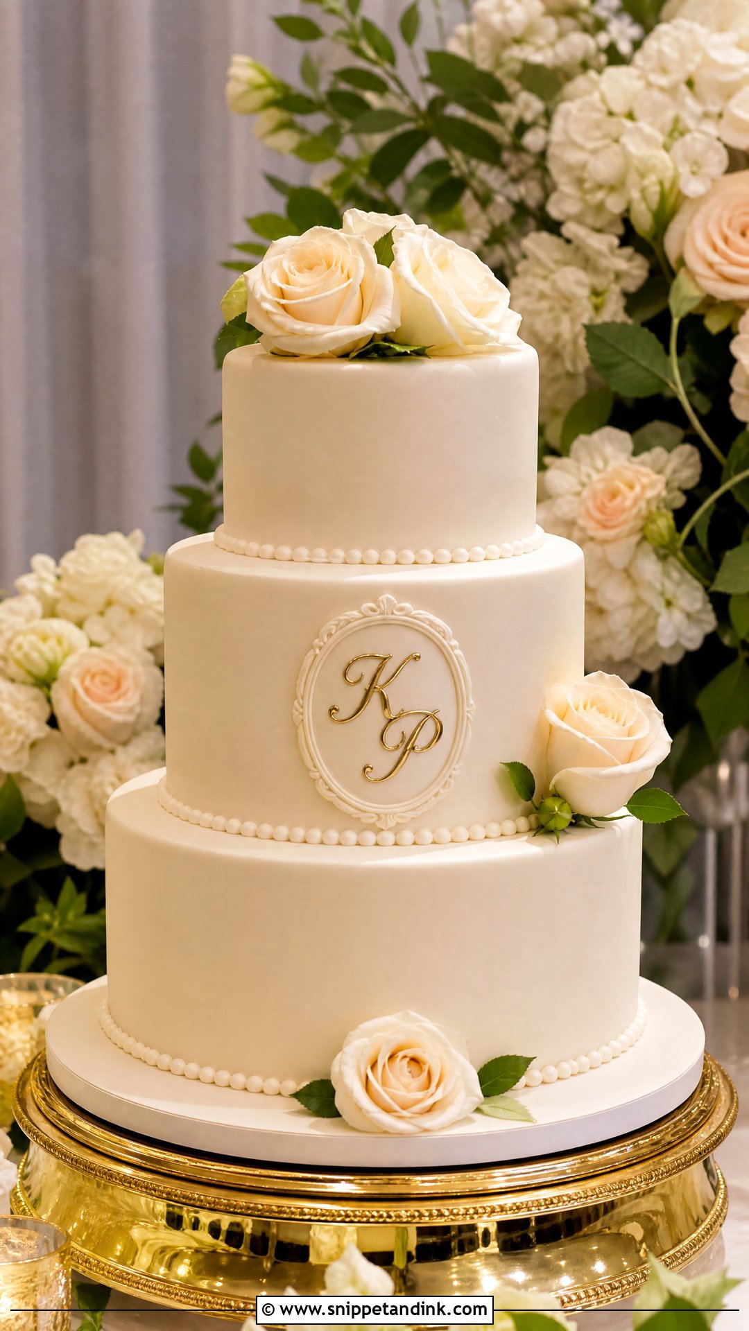 Monogram Fondant Wedding Cake - Snippet and Ink - 35 Fondant Cakes for Wedding