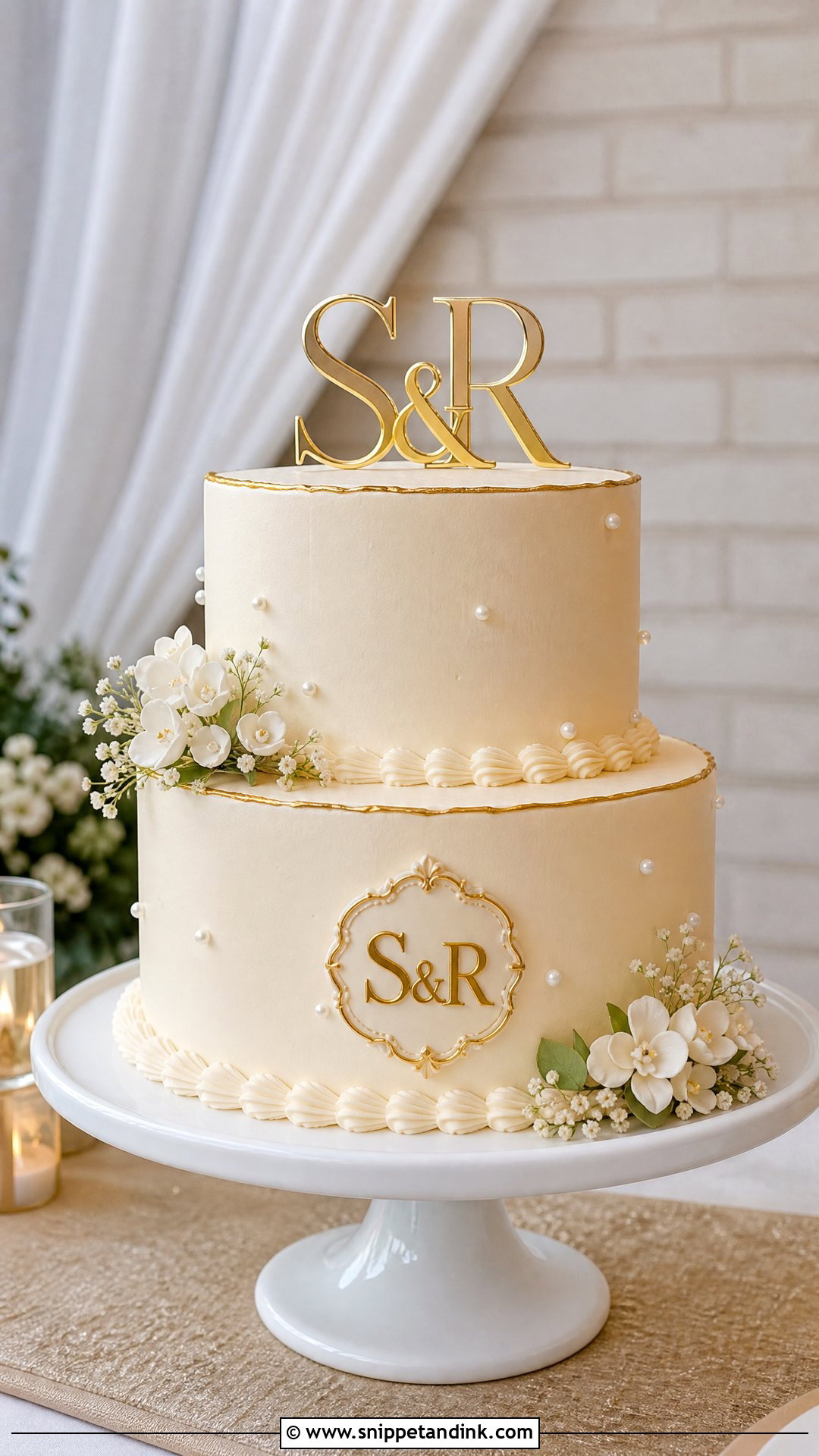 Monogram Wedding Anniversary Cake - Snippet and Ink - 30 Wedding Anniversary Cake Design Ideas