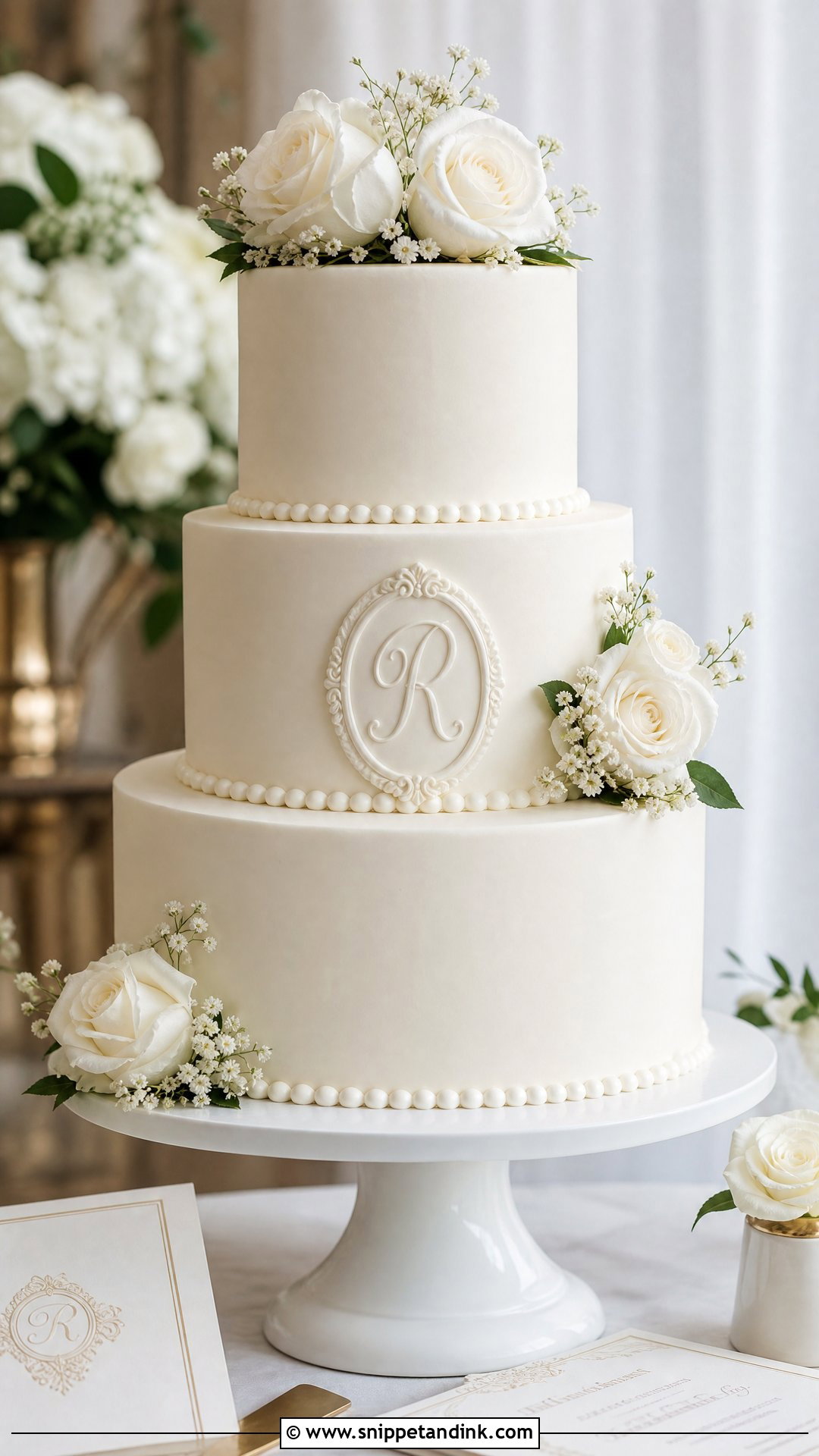 Monogram Wedding Cake - Snippet and Ink - 25 Classy Wedding Cakes