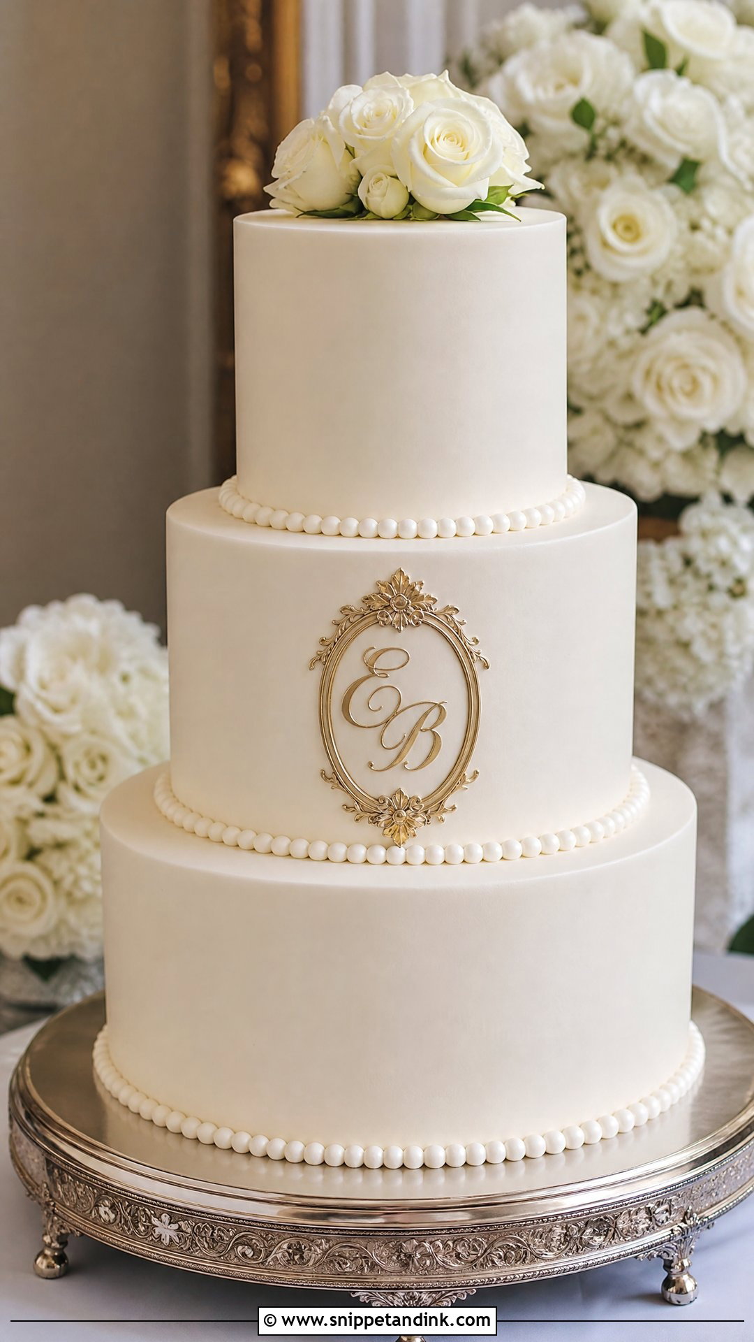 Monogram Wedding Cake - Snippet and Ink - 25 Elegant Unique Classy Wedding Cakes