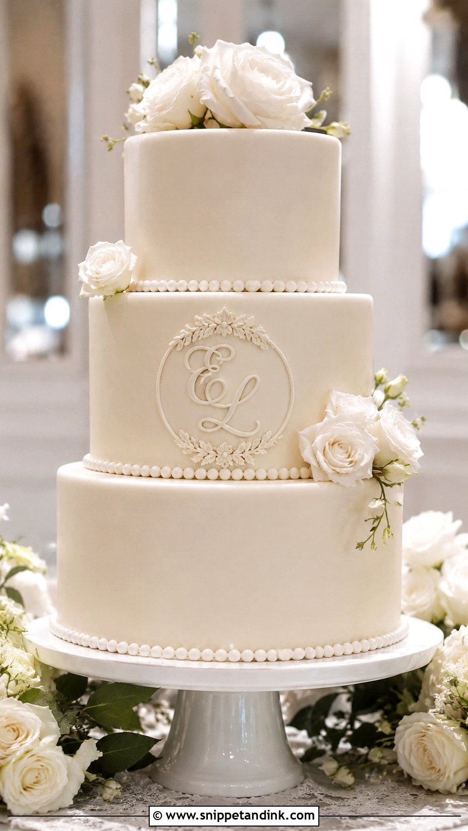 Monogram Wedding Cake - Snippet and Ink - 25 Initials on Wedding Cake Ideas