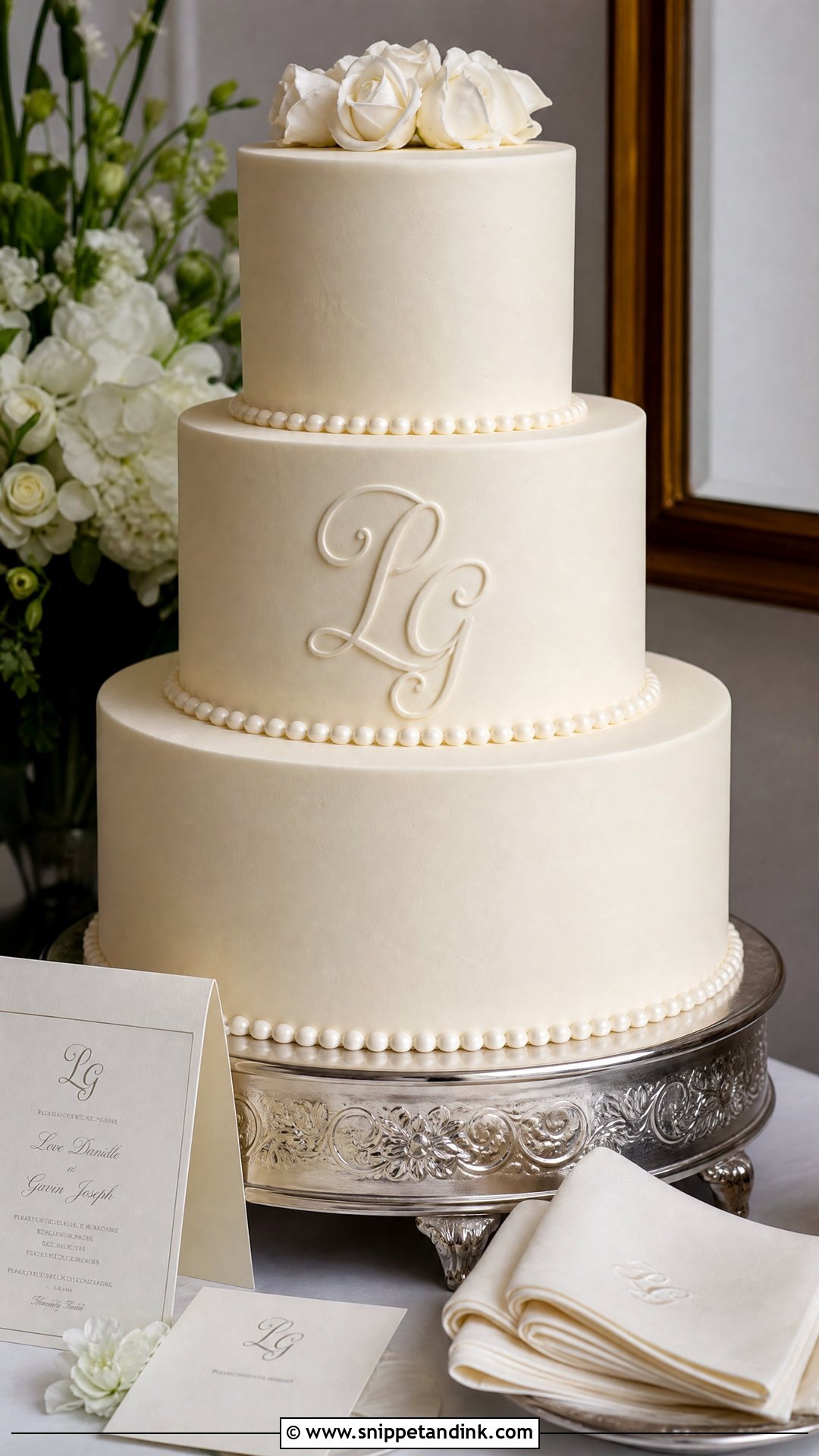 Monogram Wedding Cake - Snippet and Ink - 25 Luxury Wedding Cake Ideas