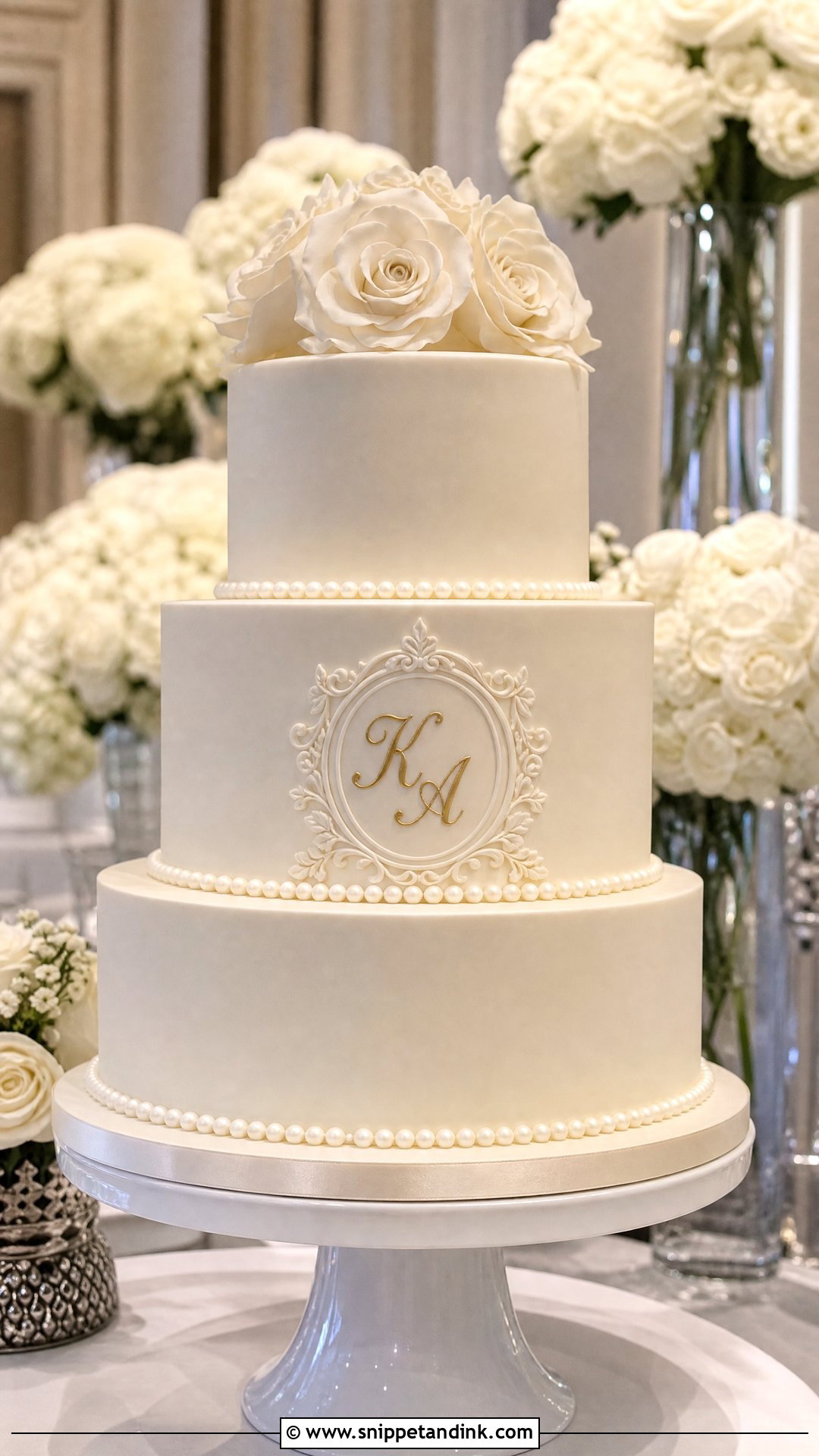 Monogram Wedding Cake - Snippet and Ink - 25 Unique Wedding Cakes