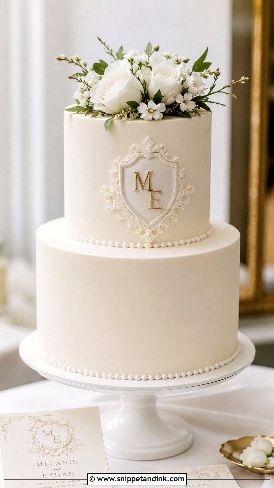Monogram Wedding Cake - Snippet and Ink - 20 Custom Cake Designs for Wedding