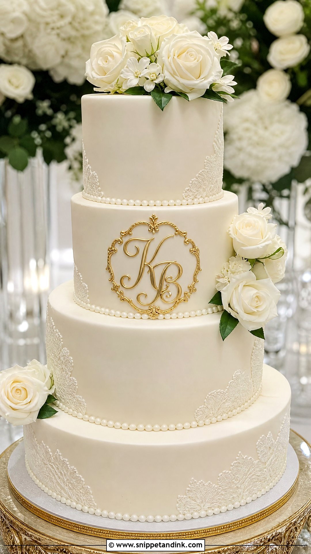 Monogram Wedding Cake - Snippet and Ink - 30 Big Cake Ideas for Wedding