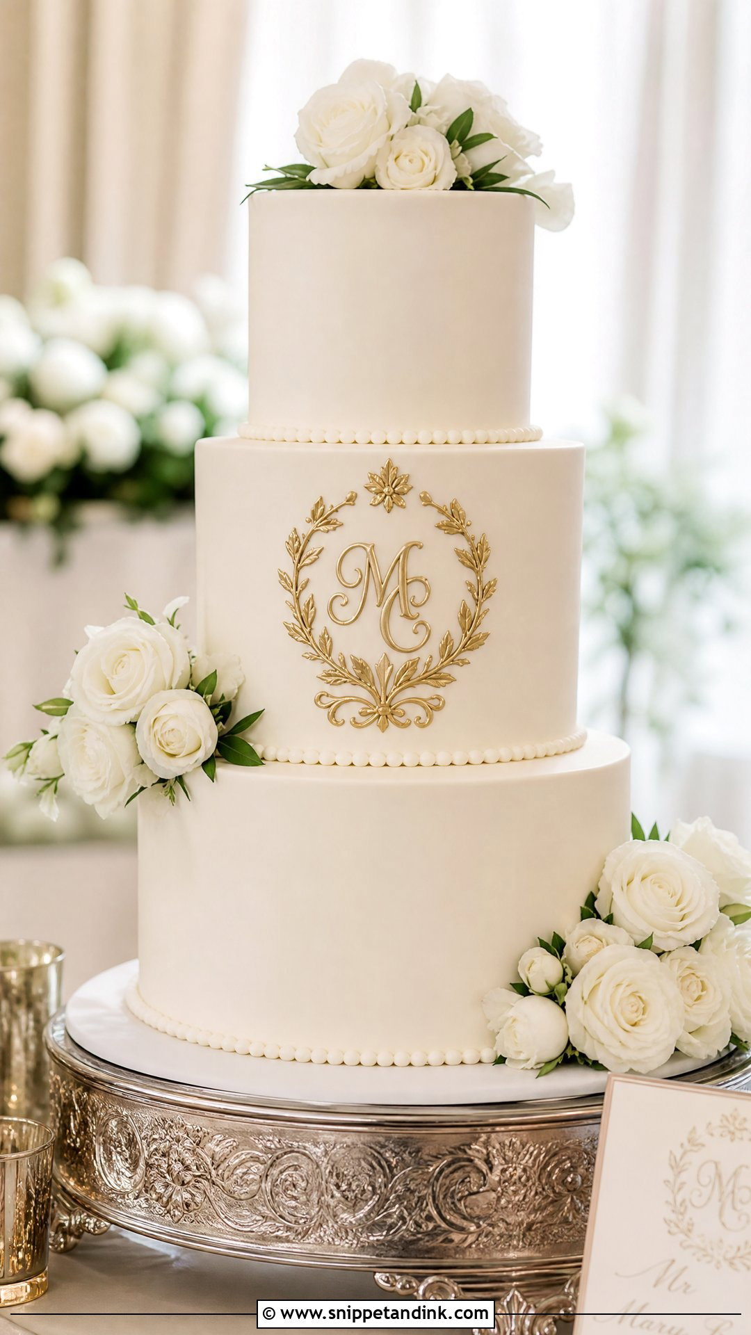 Monogram Wedding Cake - Snippet and Ink - 30 Trending Cakes for Wedding