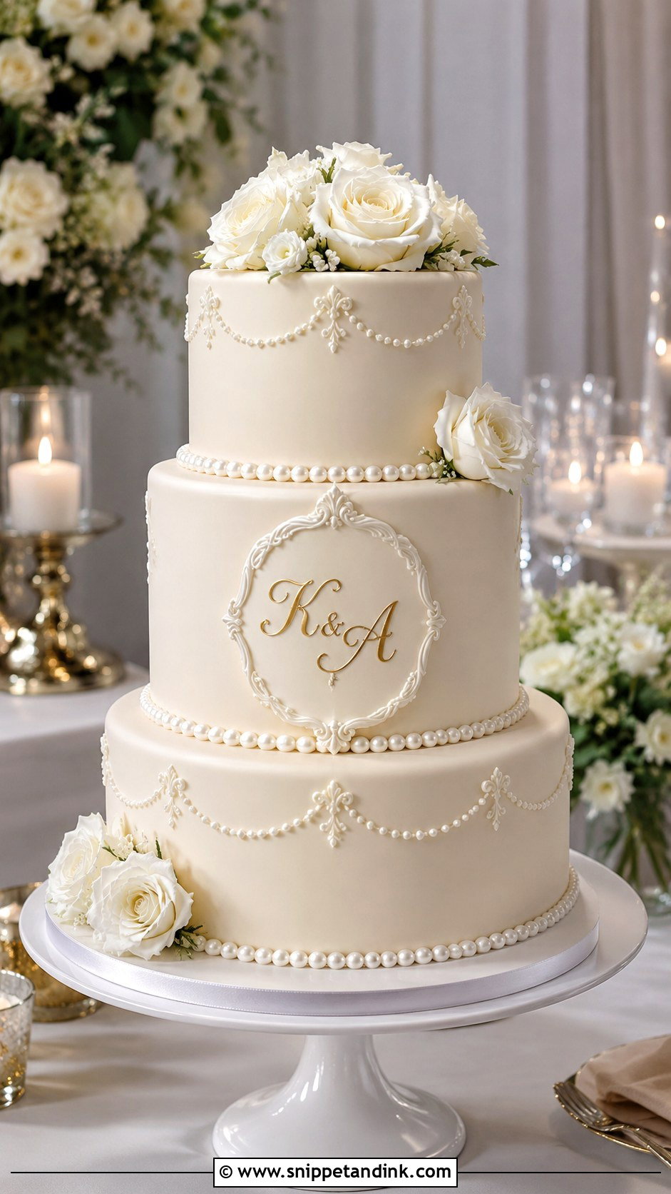 Monogram Wedding Cake - Snippet and Ink - 20 Fancy Wedding Cakes