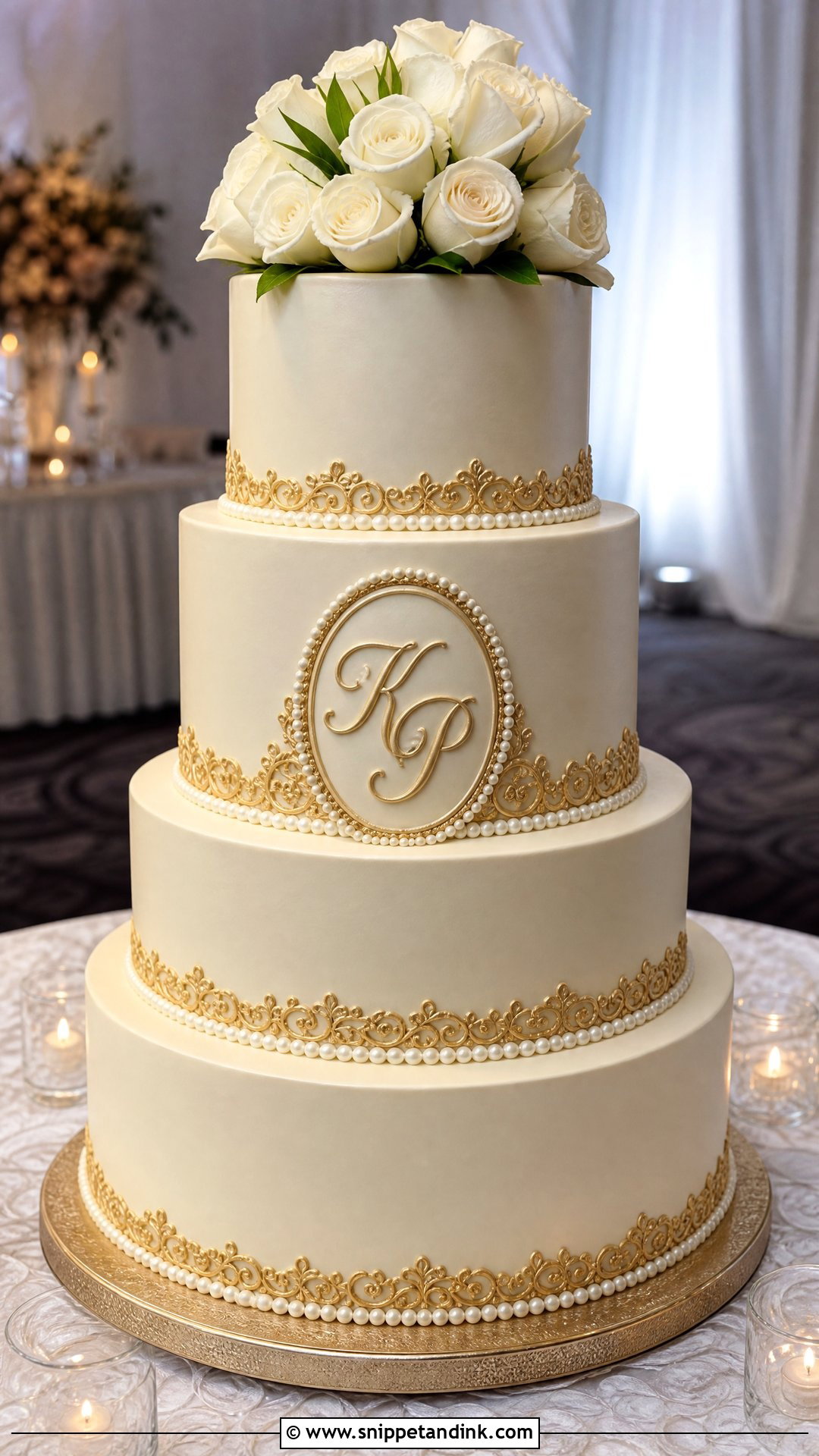 Monogram Wedding Cake - Snippet and Ink - 20 Name on Cake Ideas for Wedding
