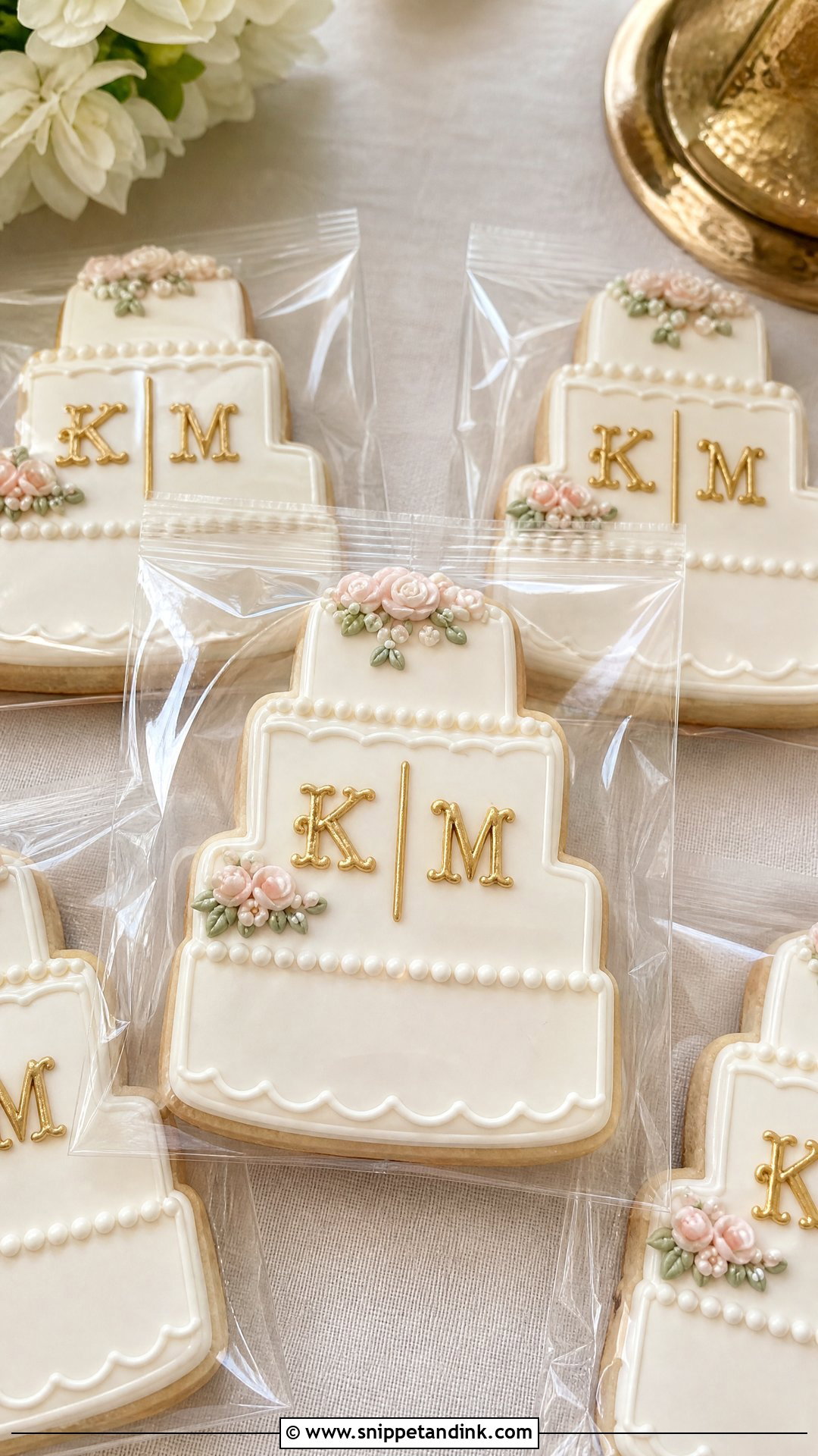 Monogram Wedding Cake Cookies - Snippet and Ink - 30 Wedding Cake Cookies