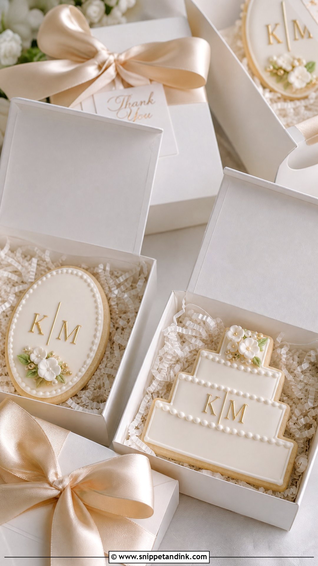 Monogram Wedding Cake Cookies - Snippet and Ink - 20 Wedding Cake Cookies