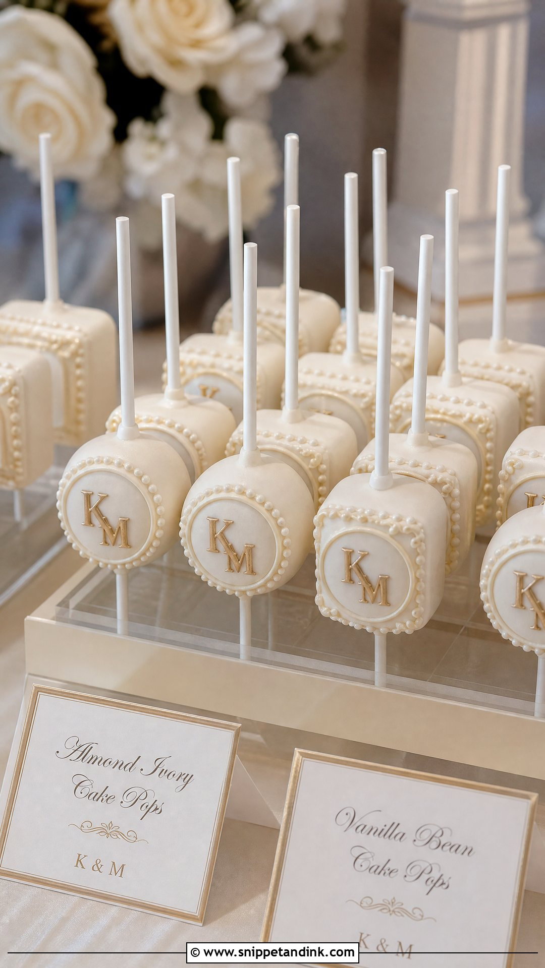 Monogram Wedding Cake Pops - Snippet and Ink - 20 Wedding Cake Pops