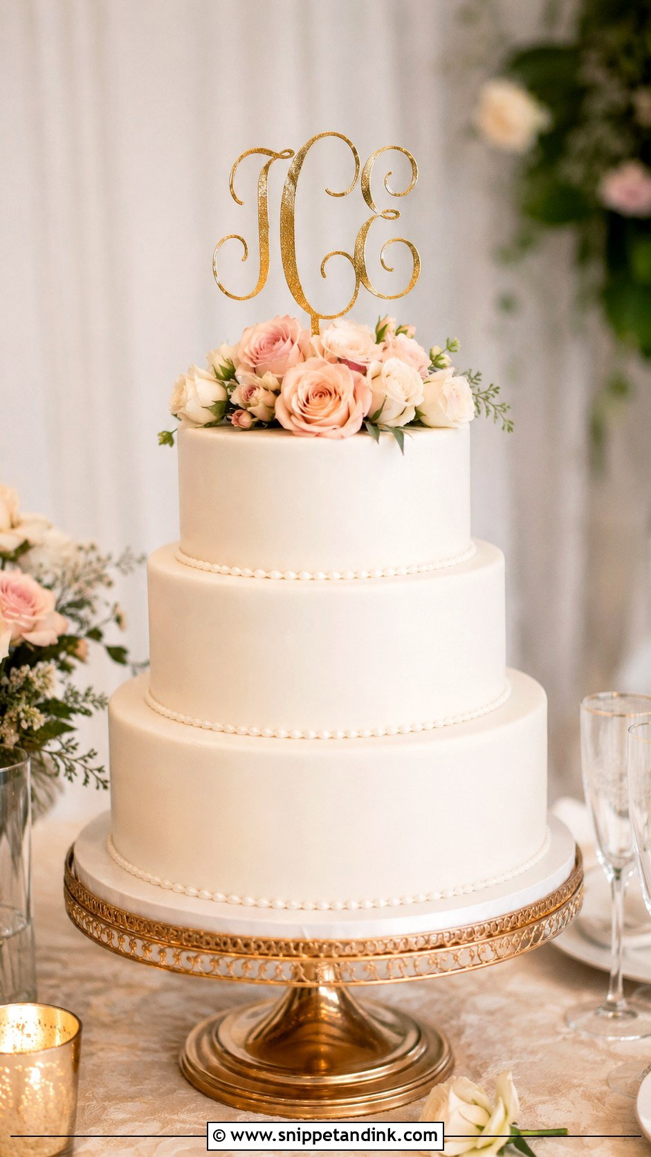 Monogram Wedding Cake Top - Snippet and Ink - 25 Wedding Cake Tops
