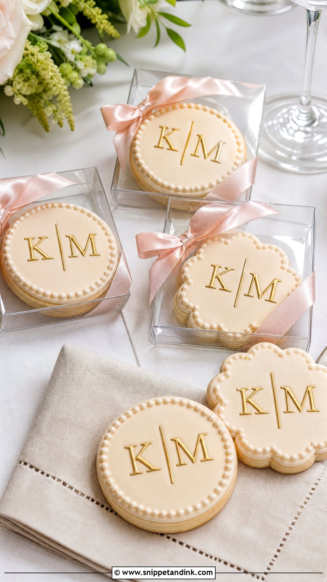 Monogram Wedding Cookies - Snippet and Ink - 20 Wedding Cookies