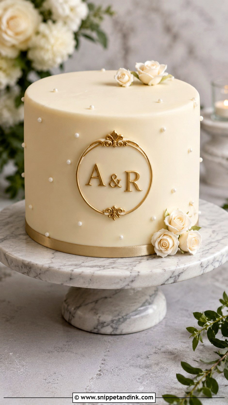 Monogram Wedding Gift Cake - Snippet and Ink - 20 Gift Cake Design Ideas for Wedding