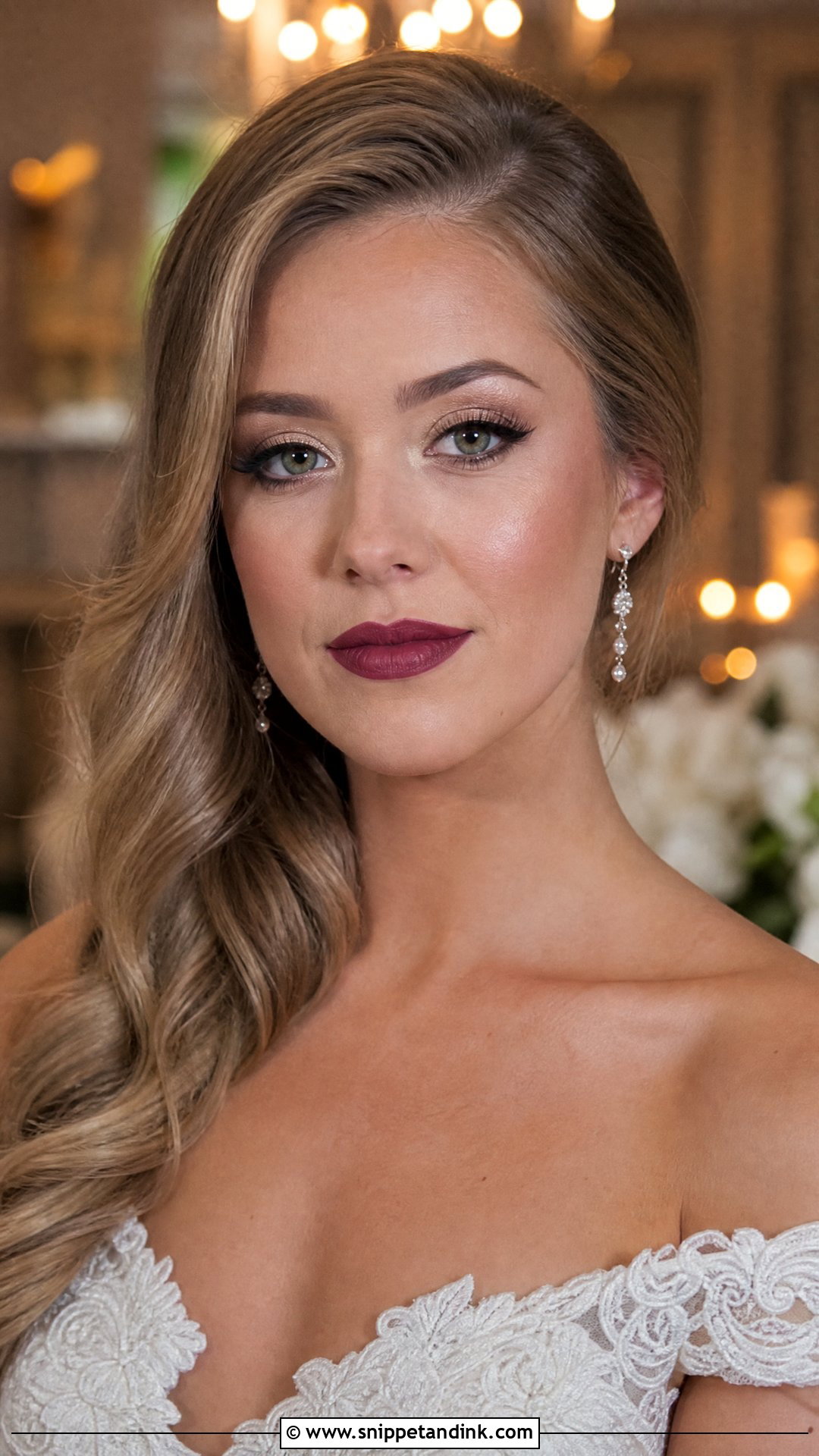 Moody Bridal Makeup With Berry Lips - Snippet and Ink - 20 Moody Bridal Makeup Ideas