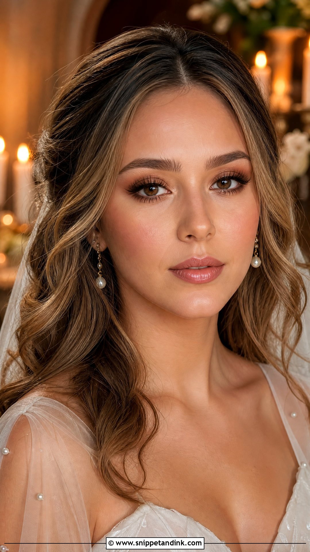 Moody Bridal Makeup With Candlelit Glow - Snippet and Ink - 20 Moody Bridal Makeup Ideas