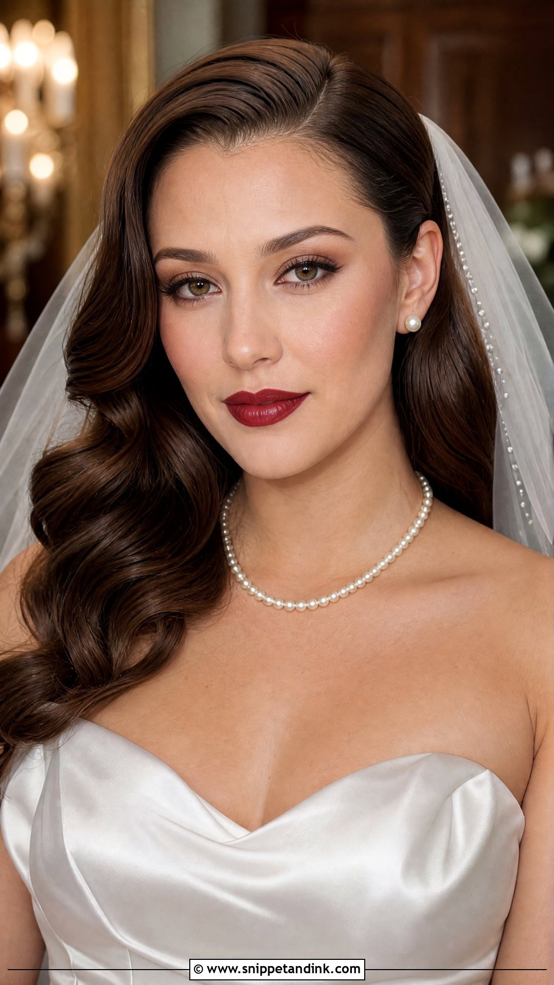Moody Bridal Makeup With Dark Red Lips - Snippet and Ink - 20 Moody Bridal Makeup Ideas