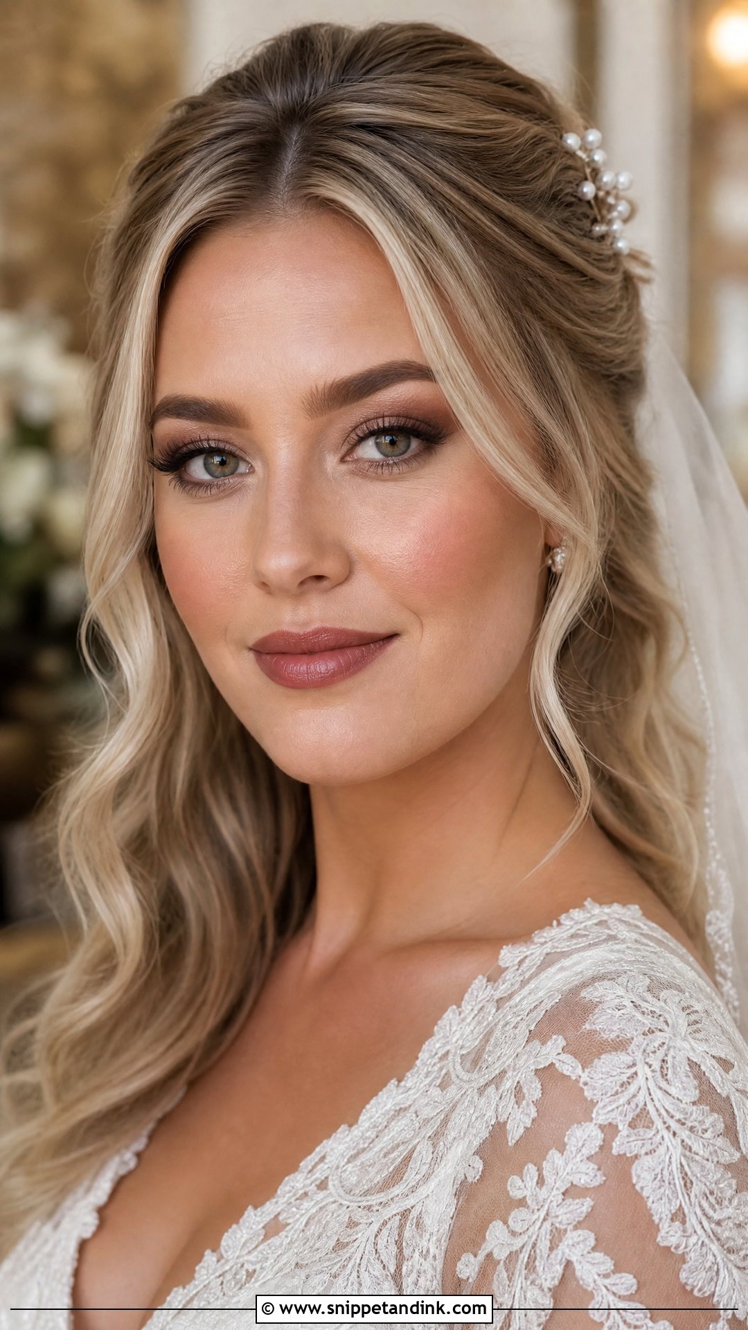 Moody Bridal Makeup With Rose Brown Lips - Snippet and Ink - 20 Moody Bridal Makeup Ideas