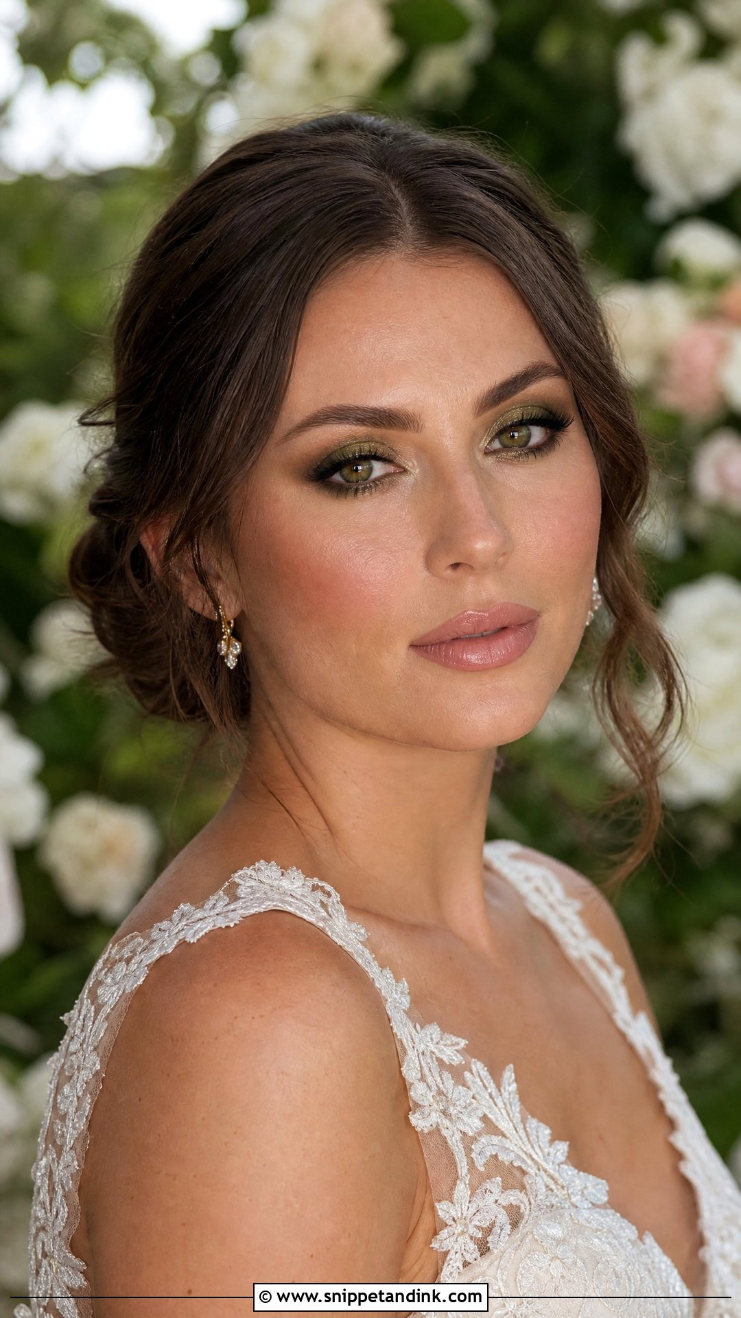 Moody Bridal Makeup With Smoky Green Eyes - Snippet and Ink - 20 Moody Bridal Makeup Ideas
