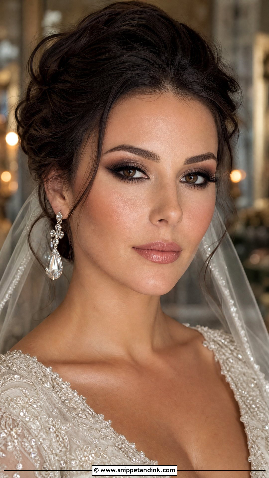 Moody Bridal Makeup With Soft Black Smoky Eyes - Snippet and Ink - 20 Moody Bridal Makeup Ideas