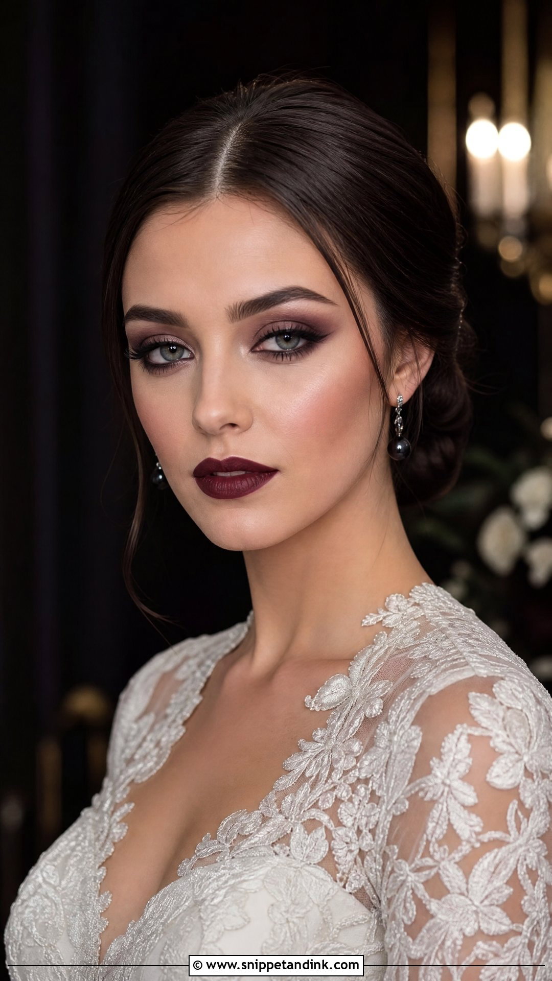 Moody Bridal Makeup With Soft Goth Glam - Snippet and Ink - 20 Moody Bridal Makeup Ideas