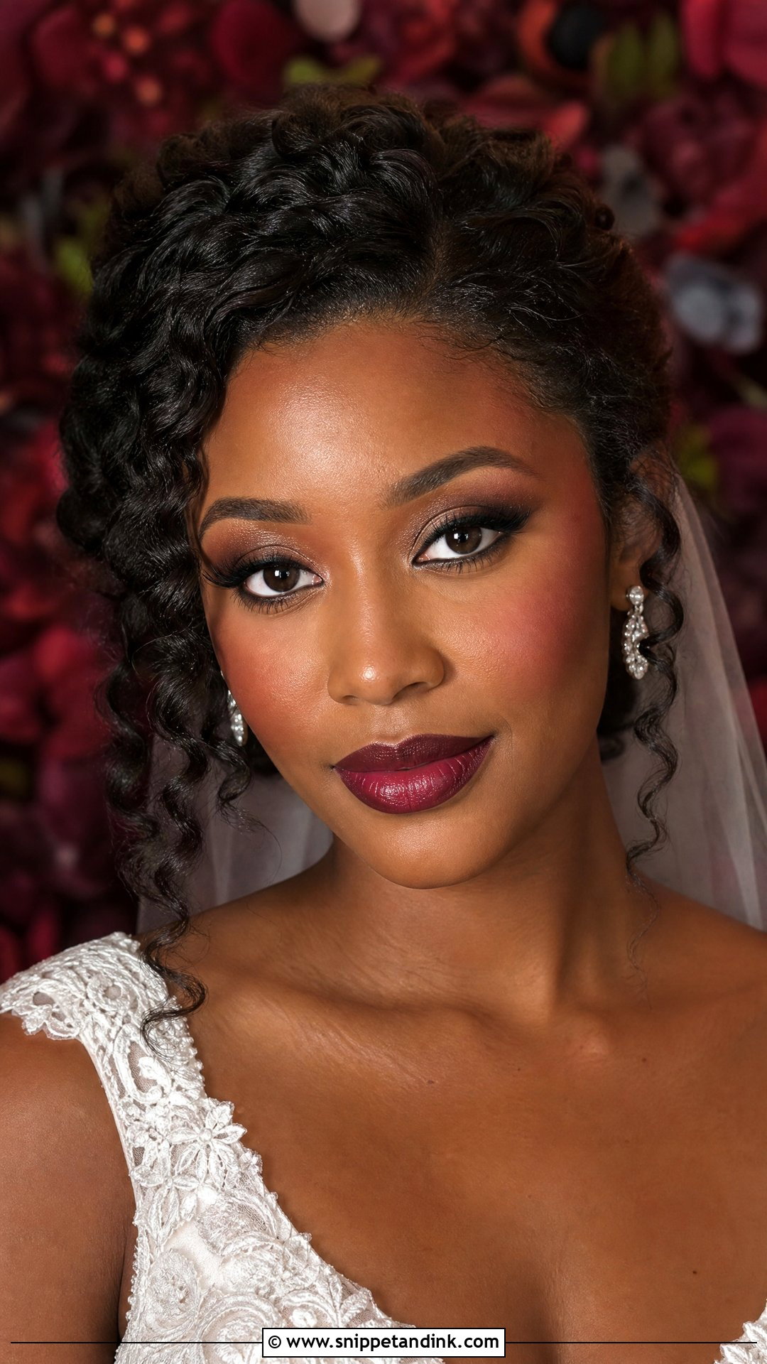 Moody Wedding Makeup With Berry Lips - Snippet and Ink - 20 Moody Wedding Makeup Ideas