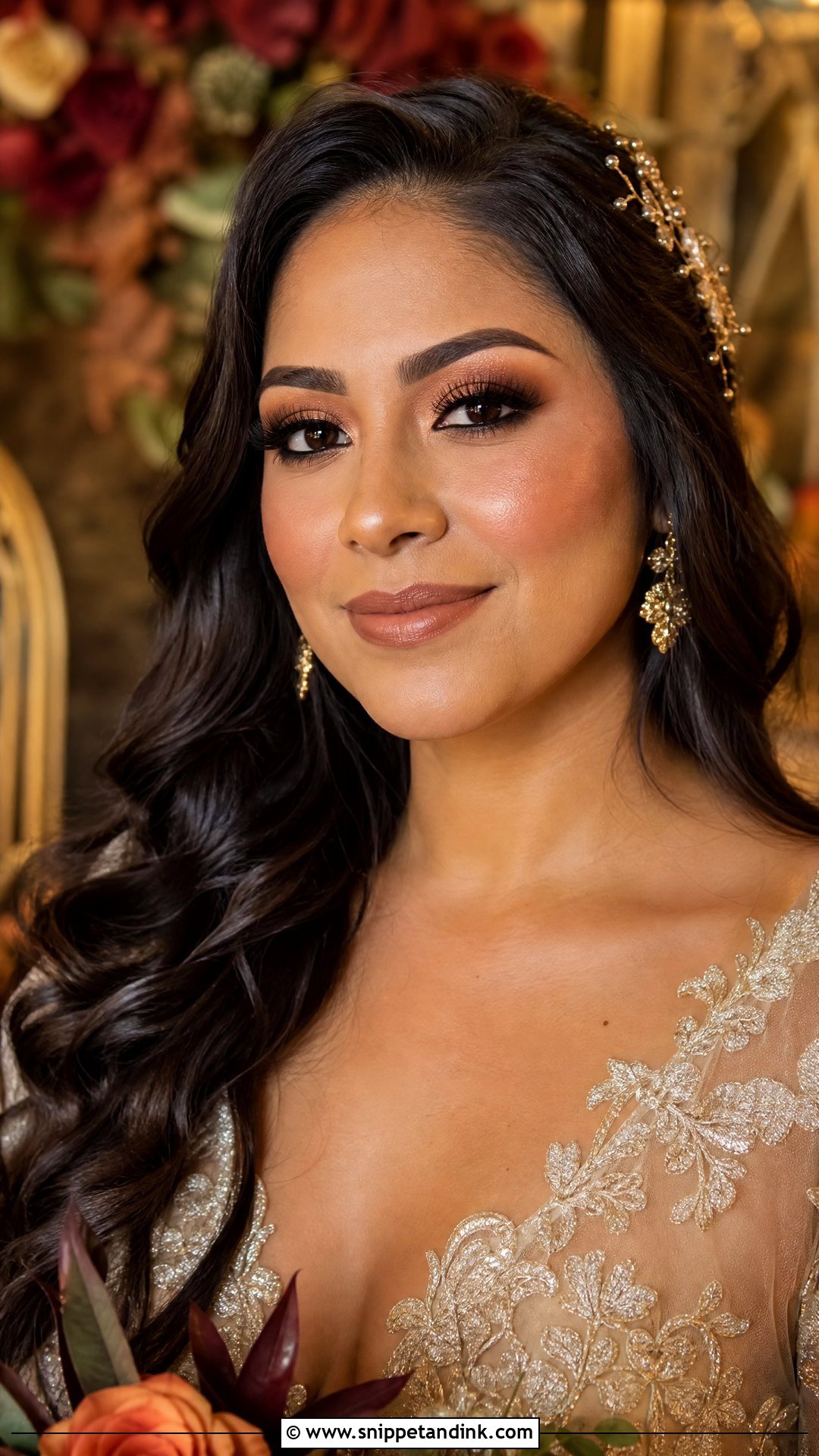 Moody Wedding Makeup With Bronze Eyes - Snippet and Ink - 20 Moody Wedding Makeup Ideas