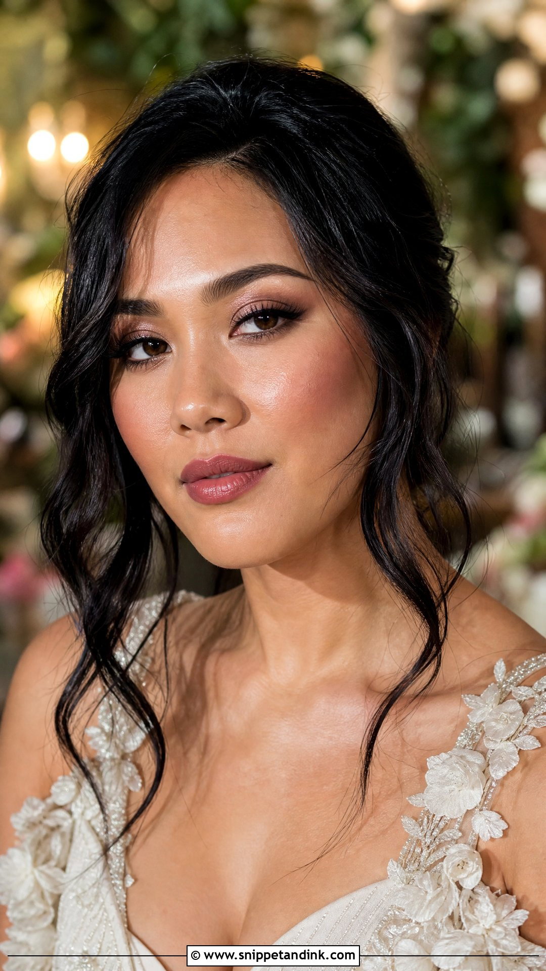 Moody Wedding Makeup With Dewy Skin - Snippet and Ink - 20 Moody Wedding Makeup Ideas