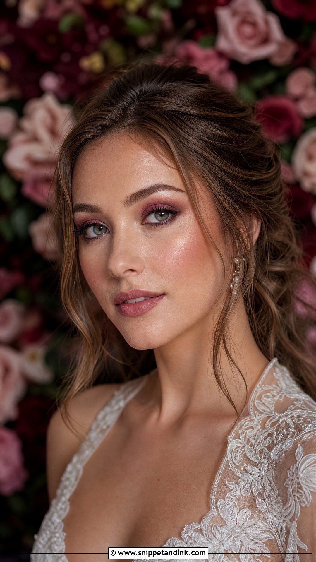 Moody Wedding Makeup With Mauve Smokey Eye - Snippet and Ink - 20 Moody Wedding Makeup Ideas
