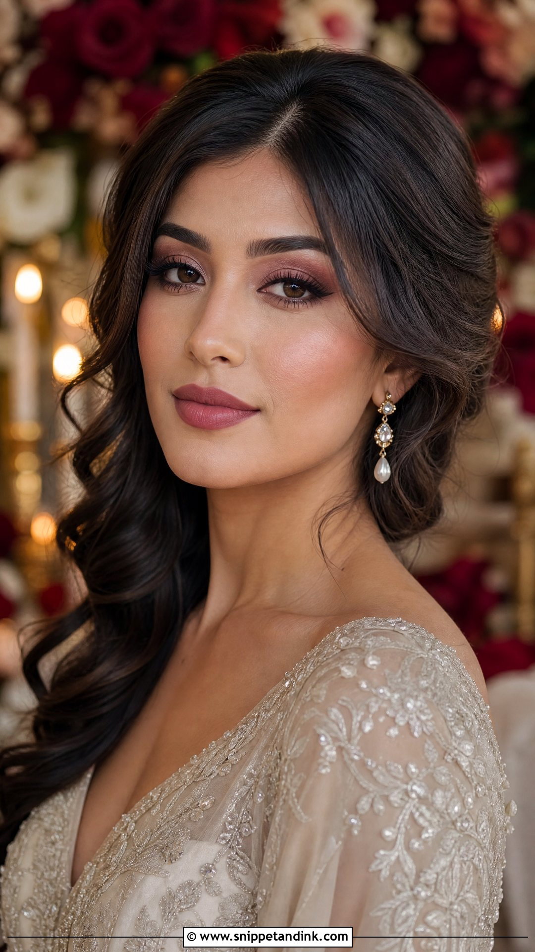 Moody Wedding Makeup With Rose Brown Lip - Snippet and Ink - 20 Moody Wedding Makeup Ideas