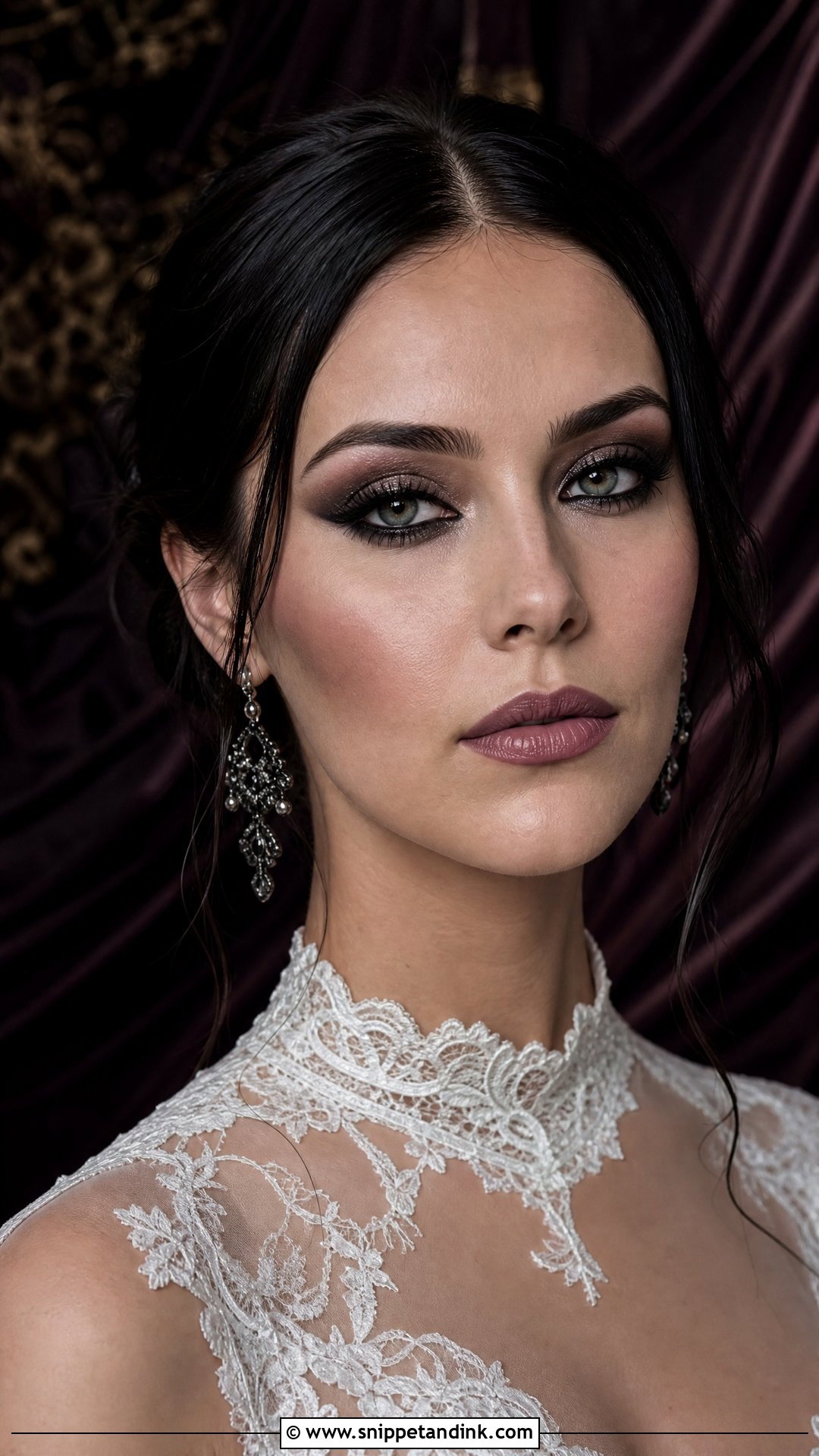Moody Wedding Makeup With Soft Goth Glam - Snippet and Ink - 20 Moody Wedding Makeup Ideas