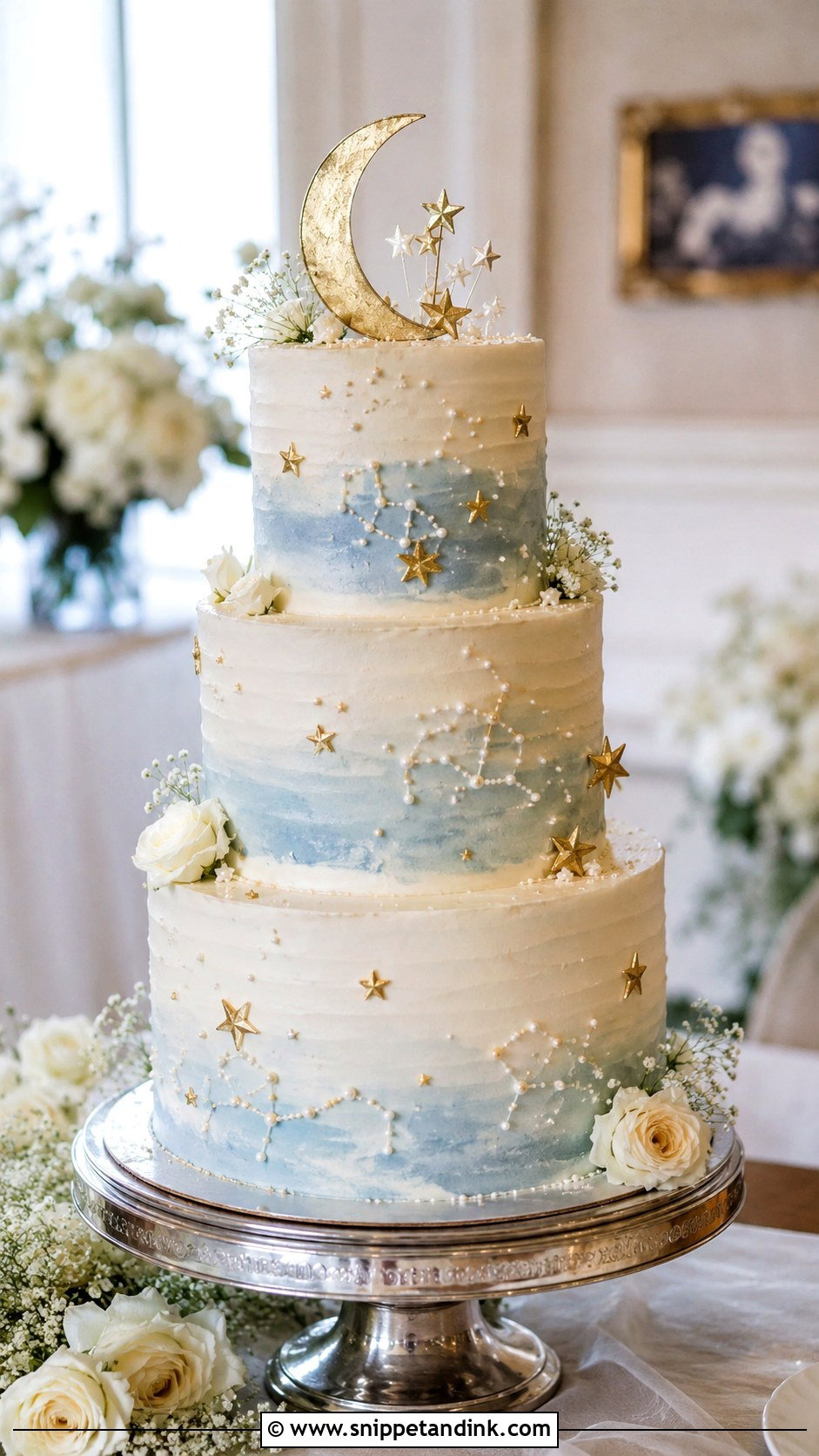 Moon And Star Wedding Cake - Snippet and Ink - 20 Star Wedding Cake Ideas