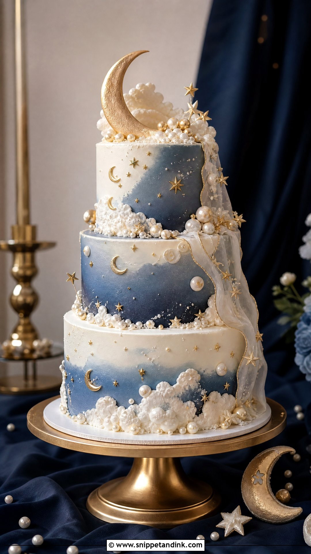 Moon And Stars Wedding Cake - Snippet and Ink - 30 Fantasy Cake Ideas for Wedding