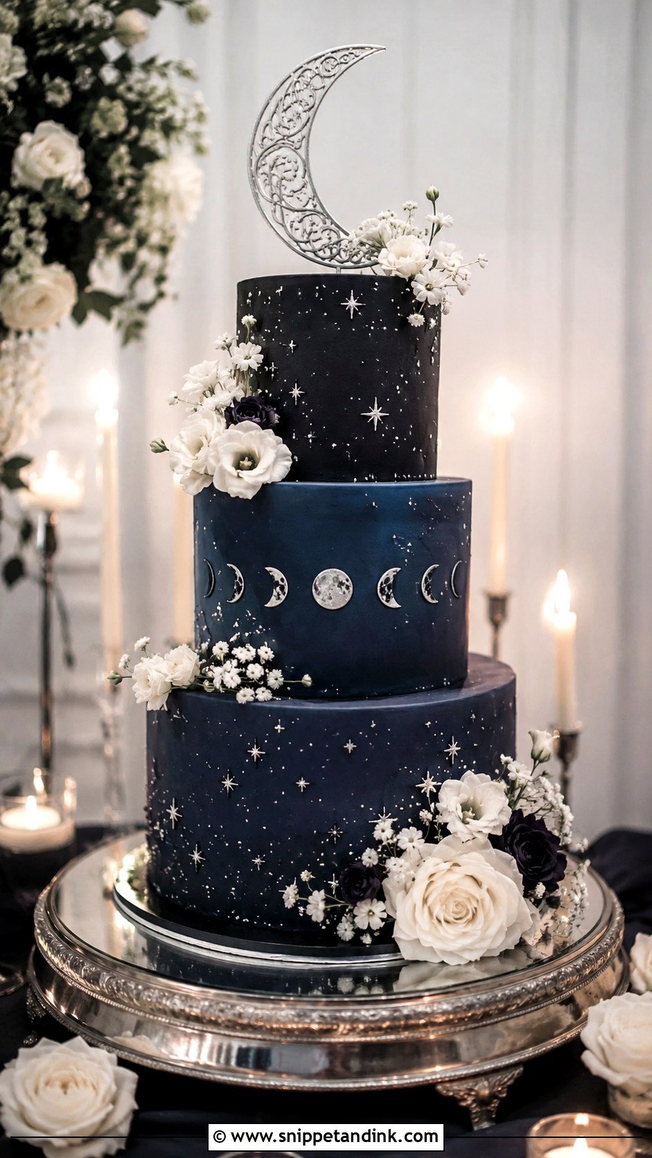 Moon Halloween Wedding Cake - Snippet and Ink - 25 Elegant Halloween Wedding Cake Ideas