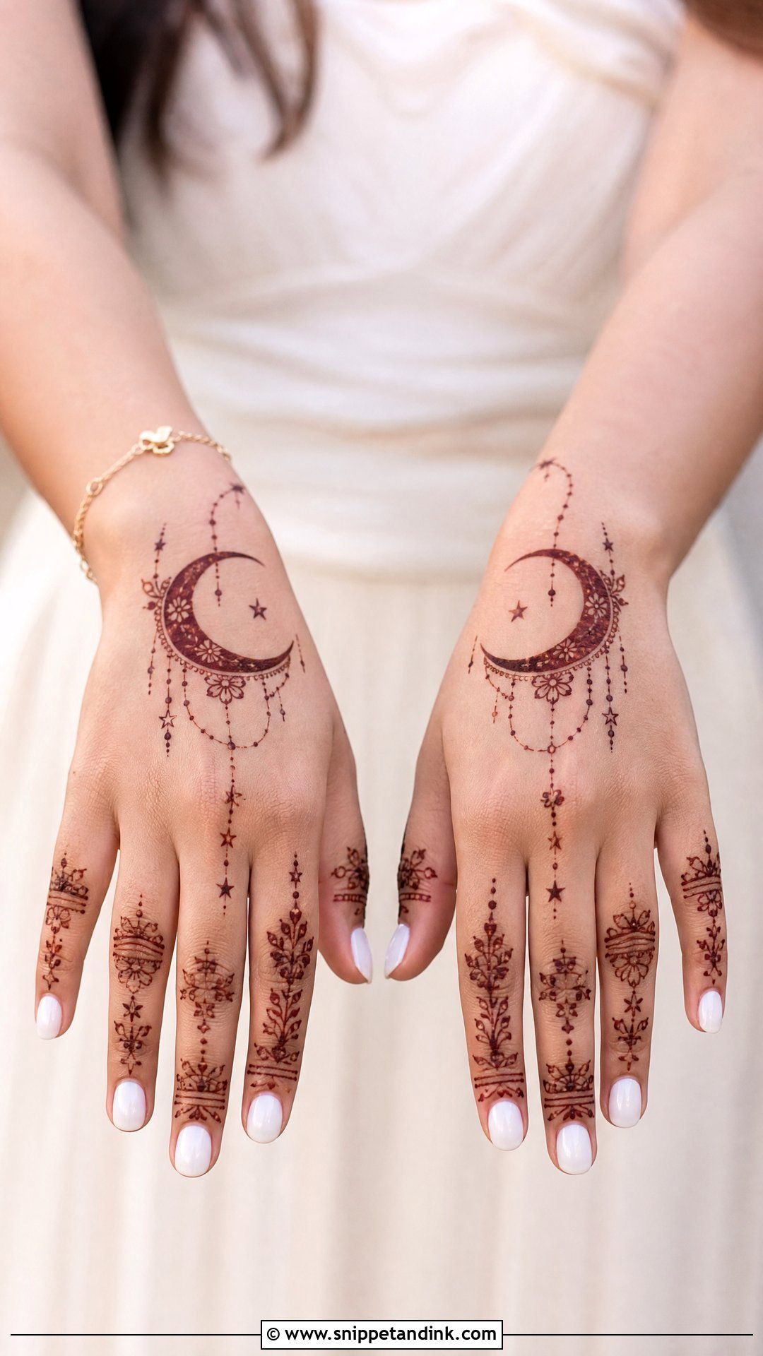 Moon Kids Mehndi Design - Snippet and Ink - 25 Small Kids Mehndi Designs