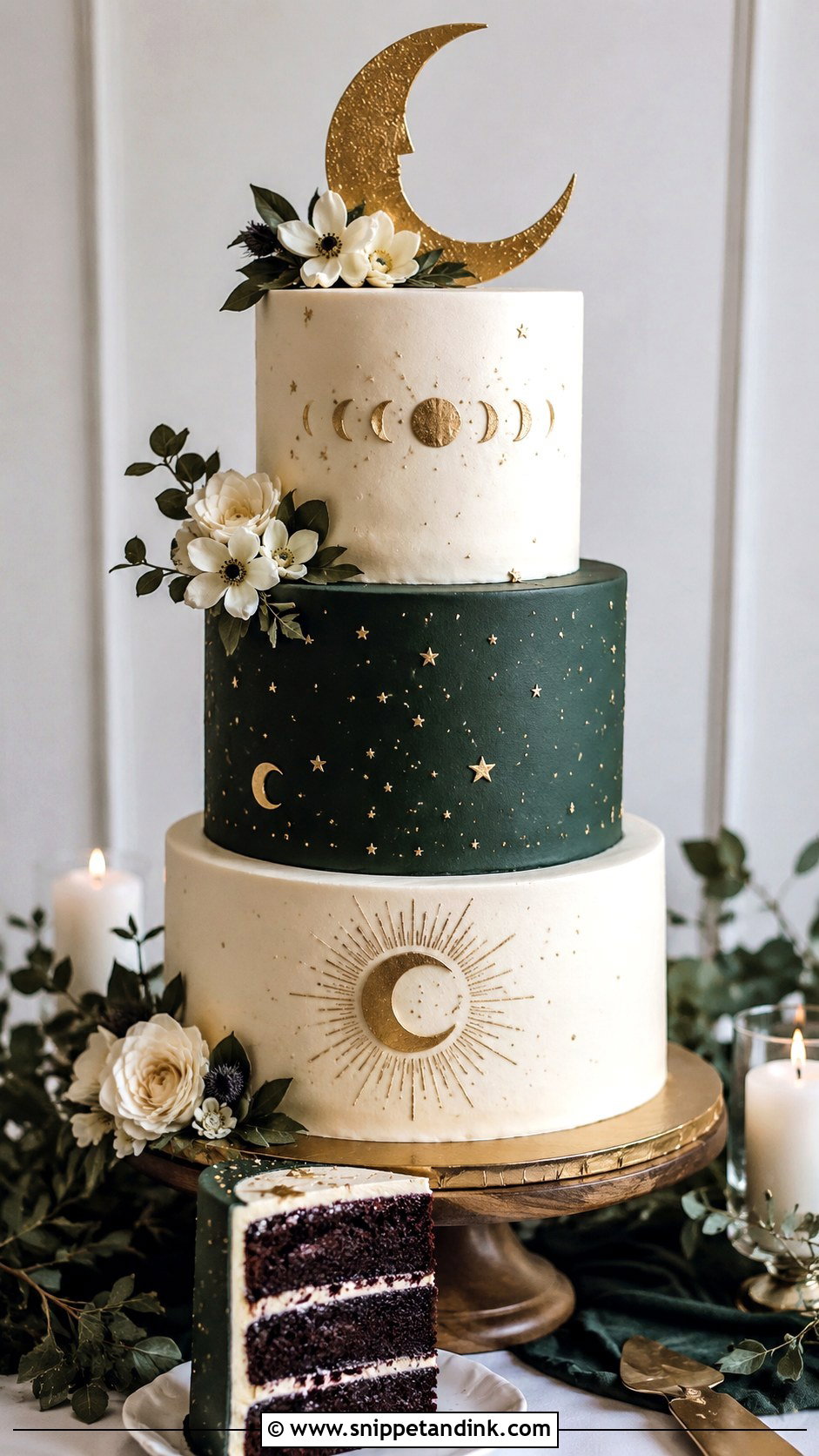 Moon Wedding Cake - Snippet and Ink - 20 Enchanted Theme Cake Ideas for Wedding