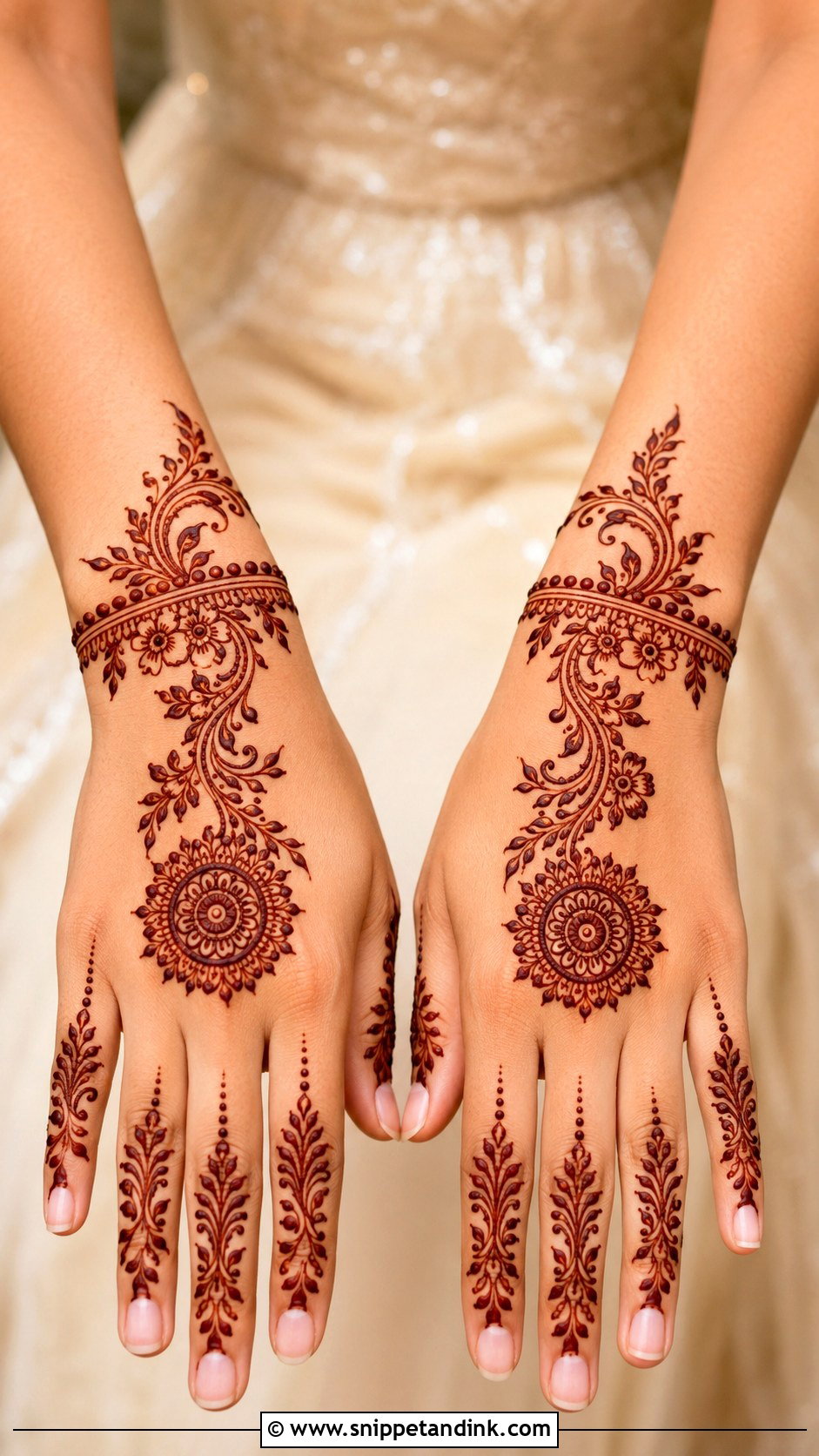 Moroccan Back Hand Engagement Mehndi Design - Snippet and Ink - 30 Back Engagement Mehndi Designs