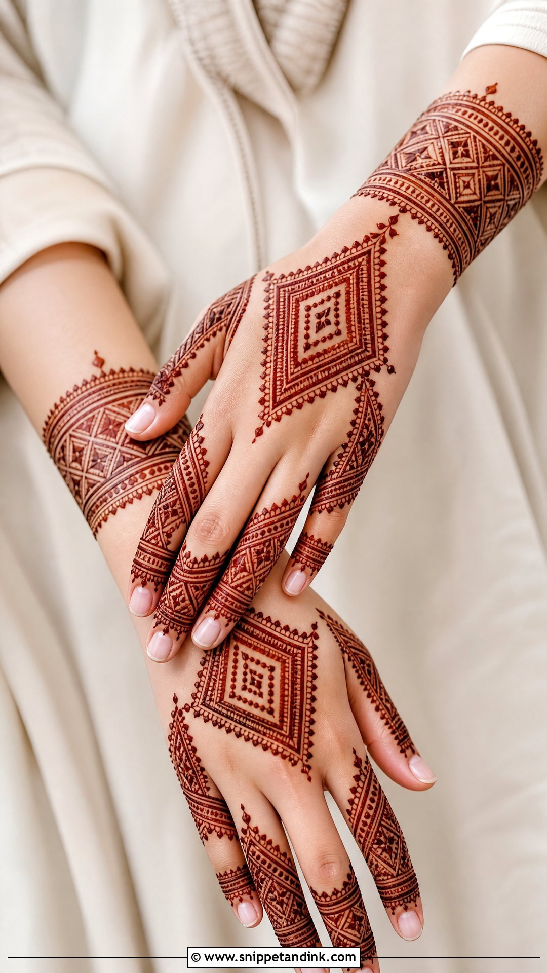 Moroccan Back Hand Engagement Mehndi Design - Snippet and Ink - 20 Back Hand Engagement Mehndi Designs