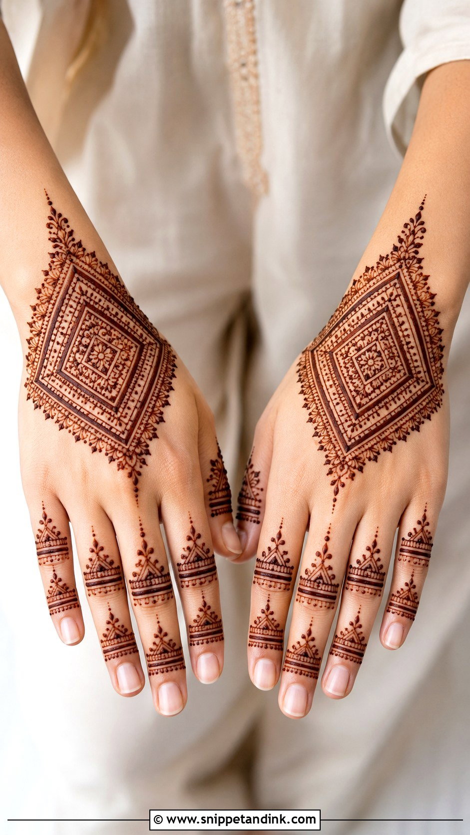 Moroccan Back Hand Mehndi Design - Snippet and Ink - 35 Simple Beautiful Back Hand Mehndi Designs