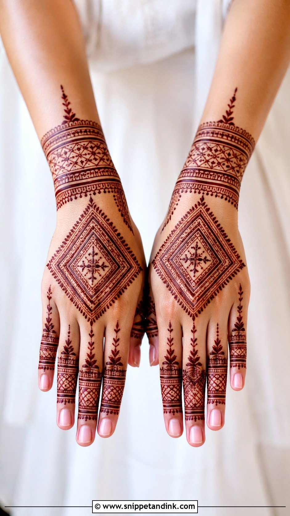 Moroccan Back Hand Mehndi Design - Snippet and Ink - 30 Aesthetic Back Hand Mehndi Designs