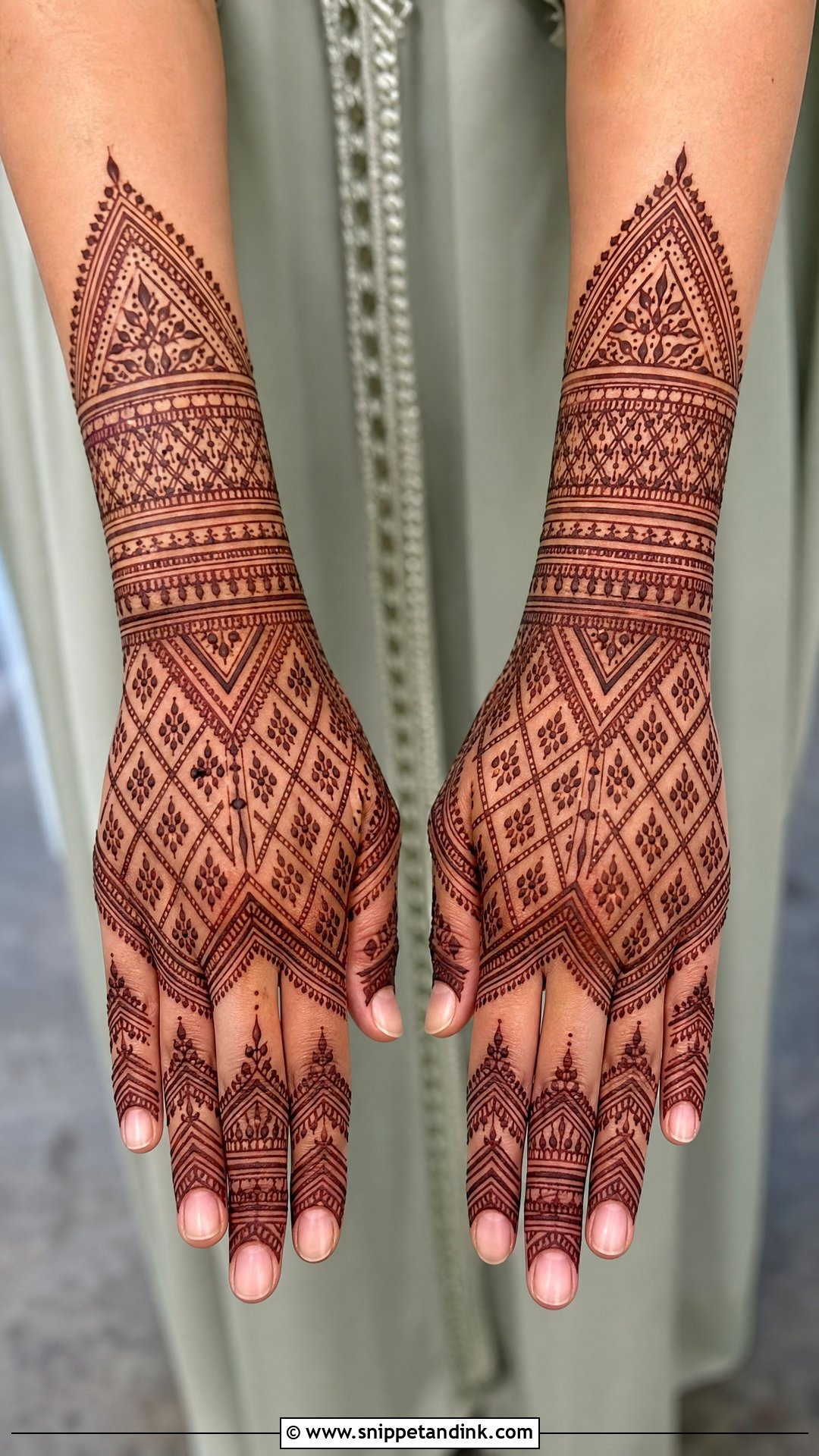 Moroccan Bridal Back Full Hand Mehndi Design - Snippet and Ink - 20 Bridal Back Full Hand Mehndi Designs