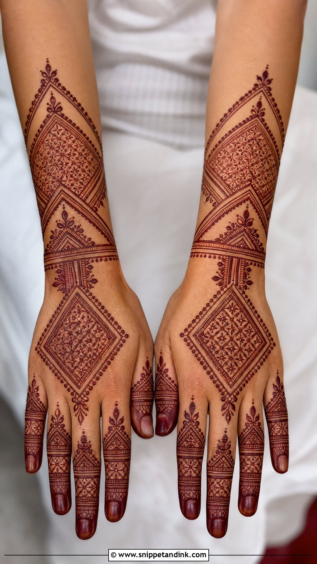 Moroccan Bridal Back Hand Mehndi Design - Snippet and Ink - 20 Latest Bridal Back Hand Mehndi Designs
