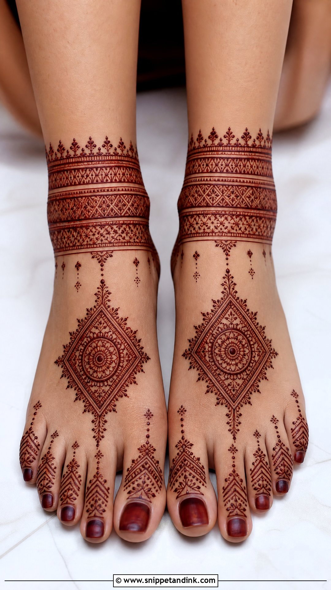 Moroccan Bridal Foot Mehndi Design - Snippet and Ink - 20 Bridal Henna Feet Mehndi Designs